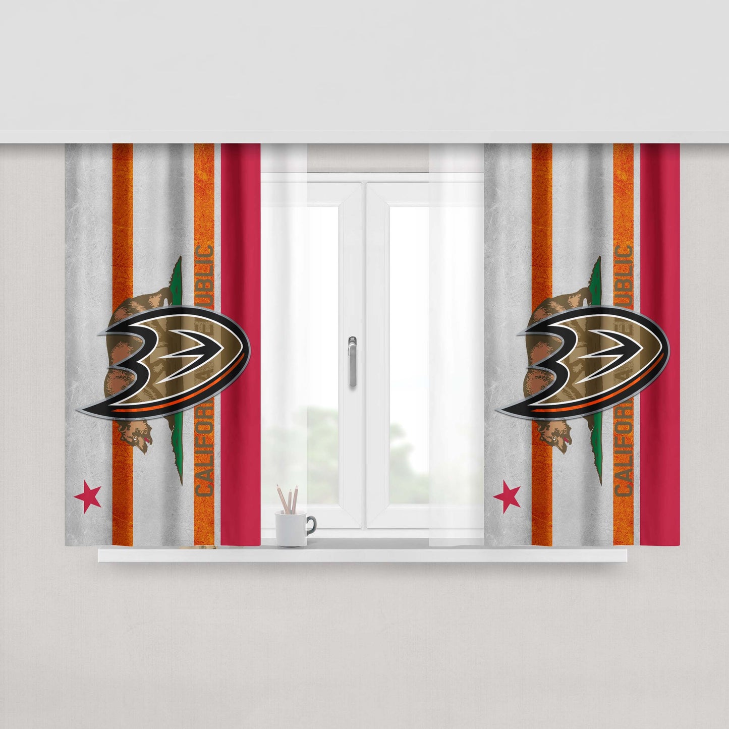 Anaheim Baseball Peach Skin Window Curtains