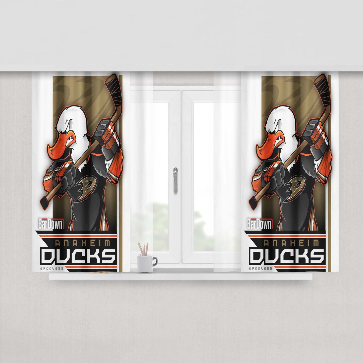 Anaheim Ducks California Republic Peach Skin Window Curtains