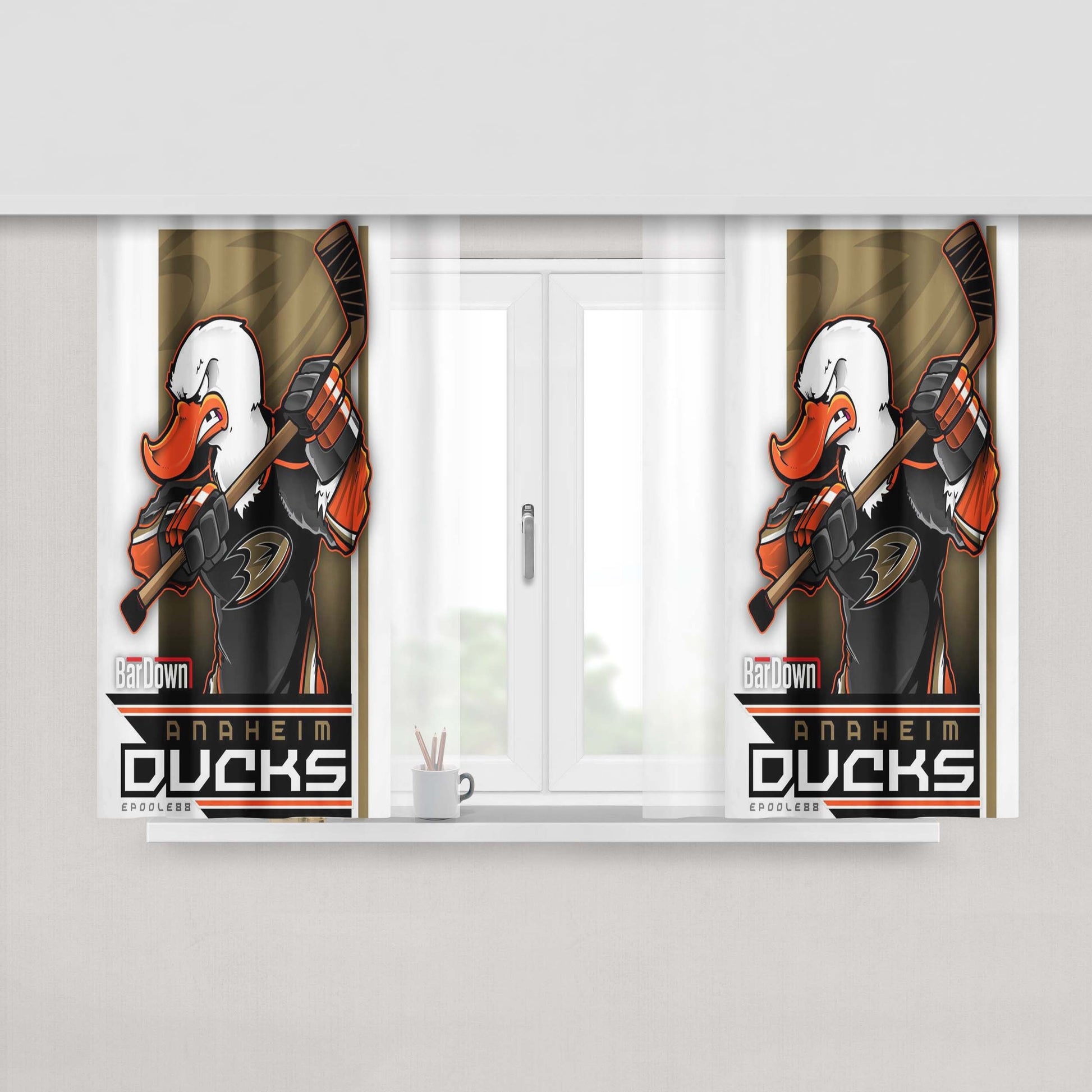 Anaheim Ducks California Republic Peach Skin Window Curtains