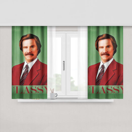 Anchor Tattoo Style Sailor Pirate Peach Skin Window Curtains