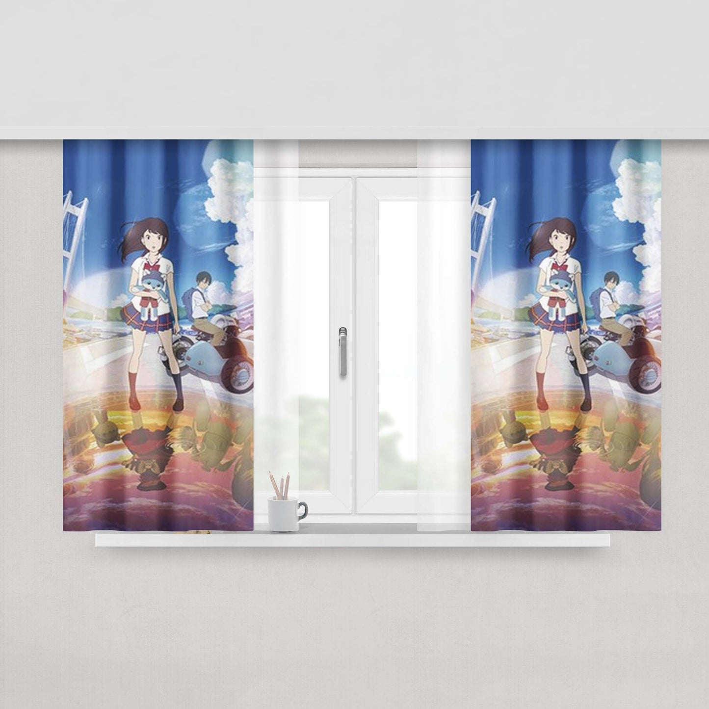 Anchorman Film Galaxy Peach Skin Window Curtains