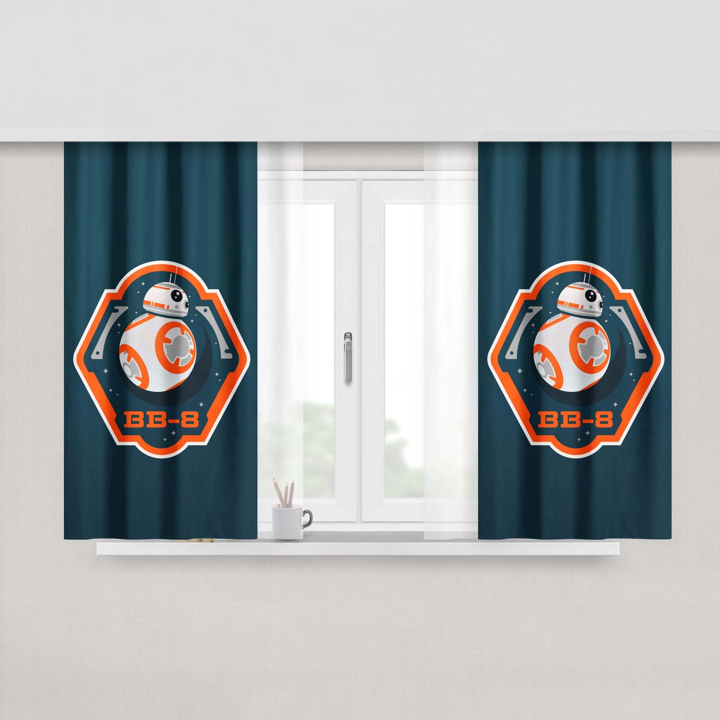 Android Circuit Technology Peach Skin Window Curtains