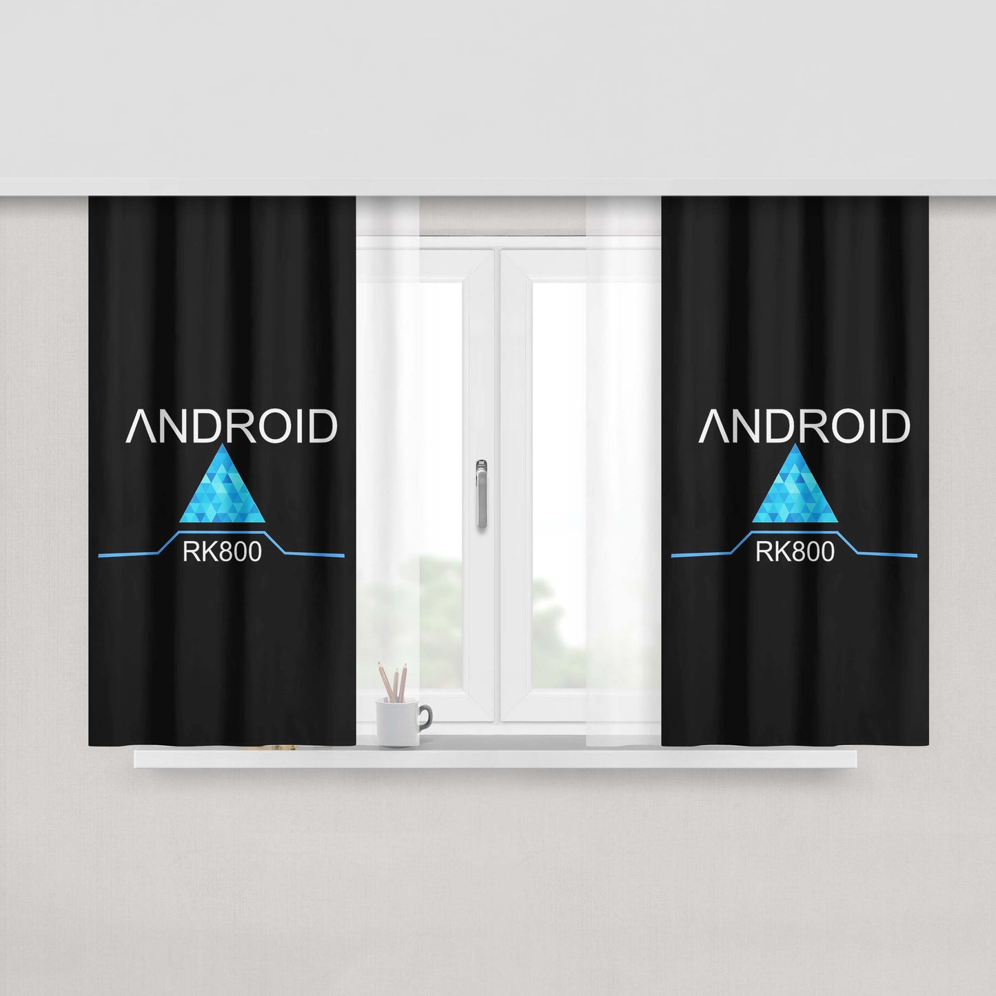 Android Drink Beer Peach Skin Window Curtains