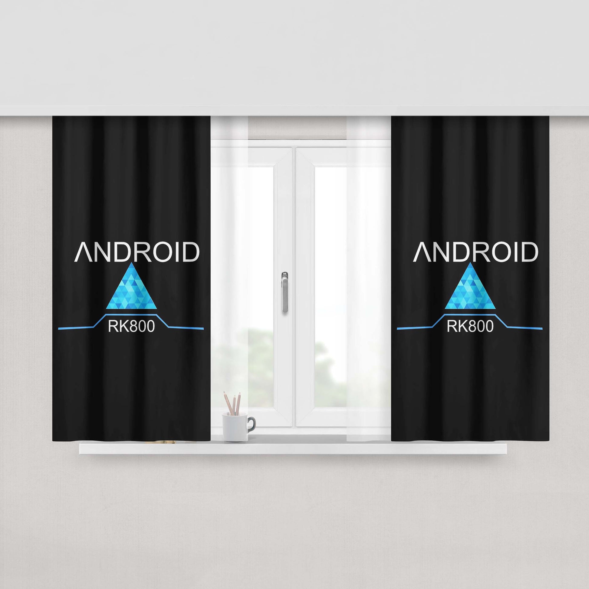 Android Drink Beer Peach Skin Window Curtains