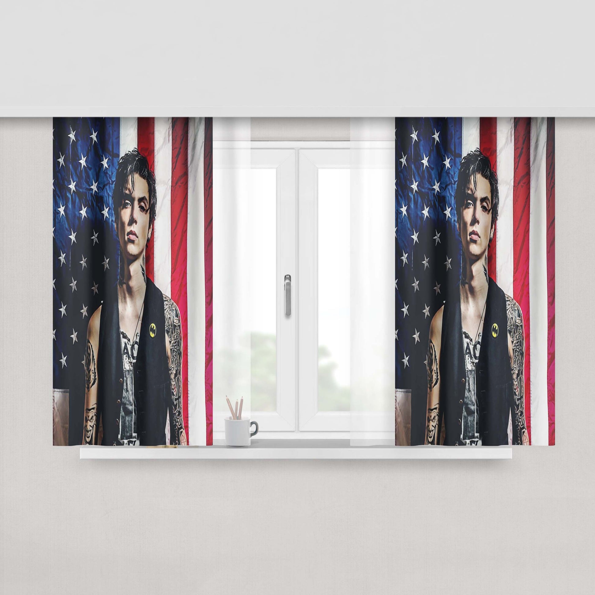 Andy Biersack Black Veil Brides Peach Skin Window Curtains