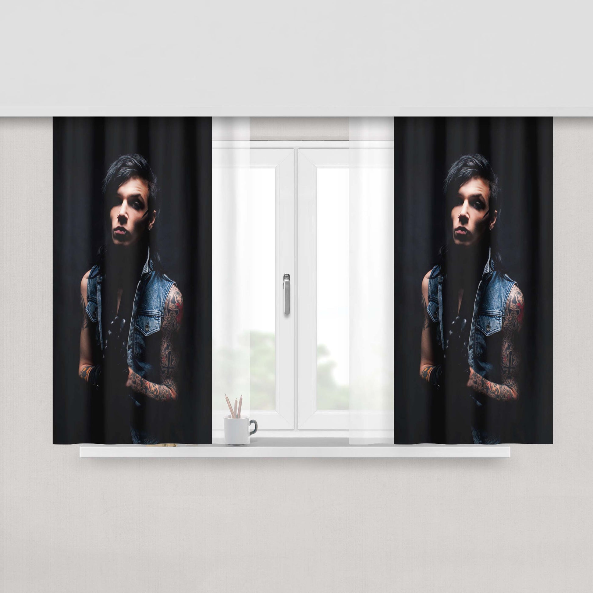 Andy Biersack Quotes Peach Skin Window Curtains
