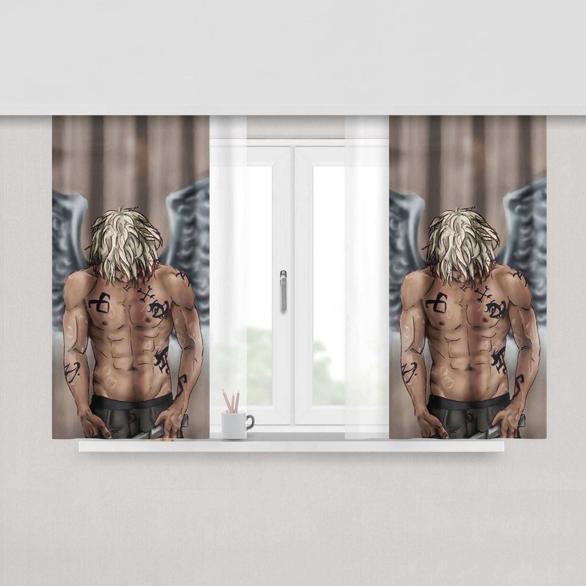 Angel And Airwaves Earth Peach Skin Window Curtains