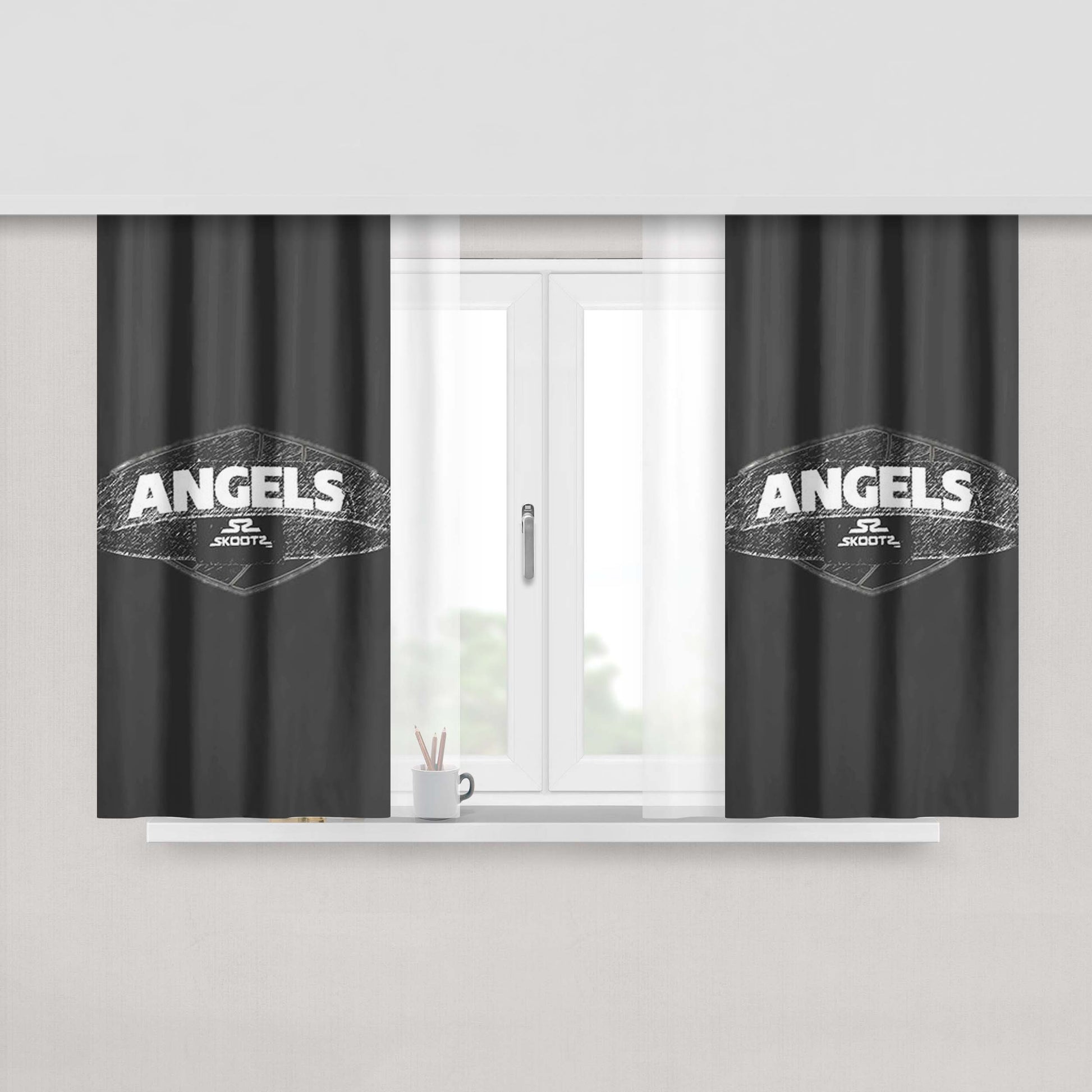 Angeles Basenball Anehim Peach Skin Window Curtains
