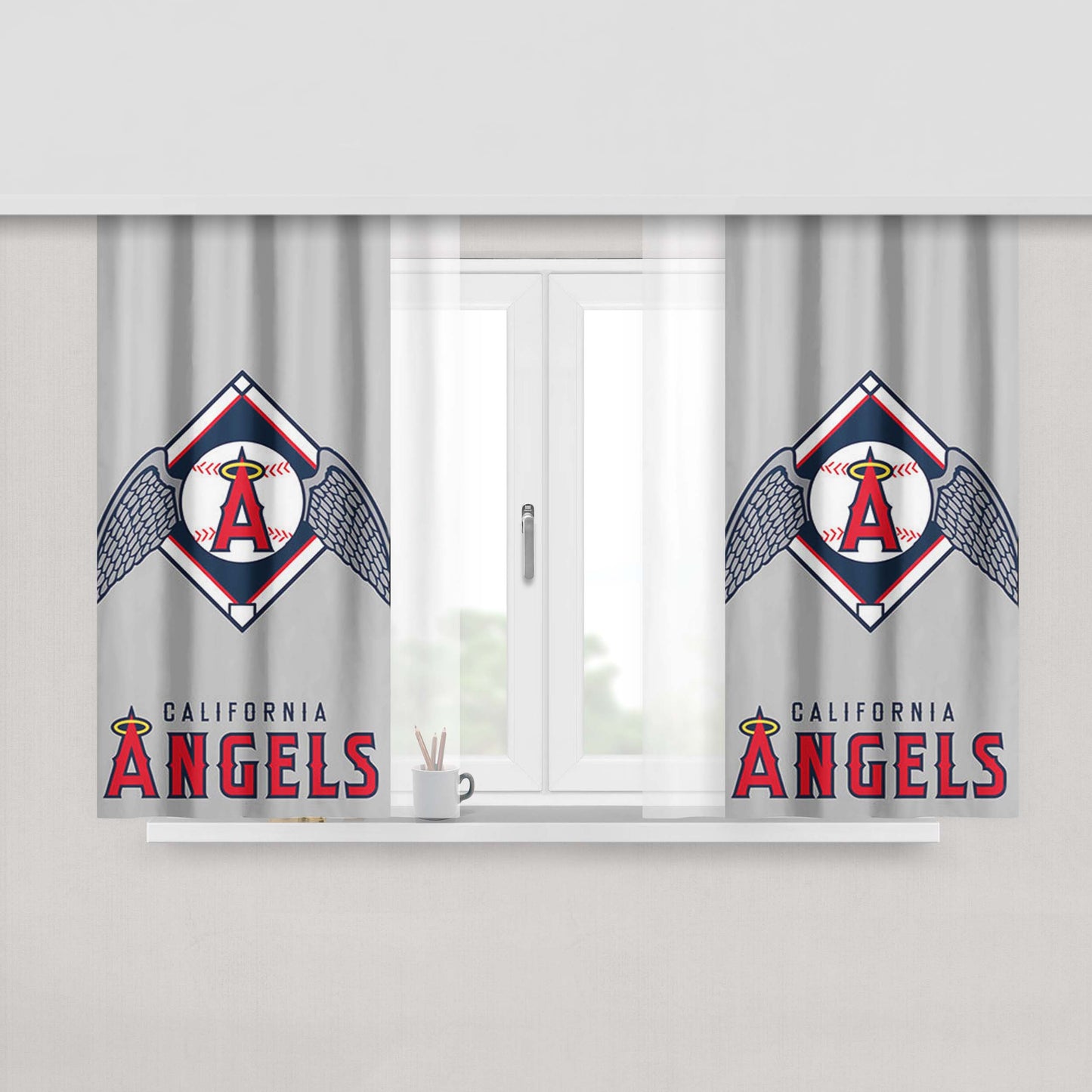 Angels Art Peach Skin Window Curtains