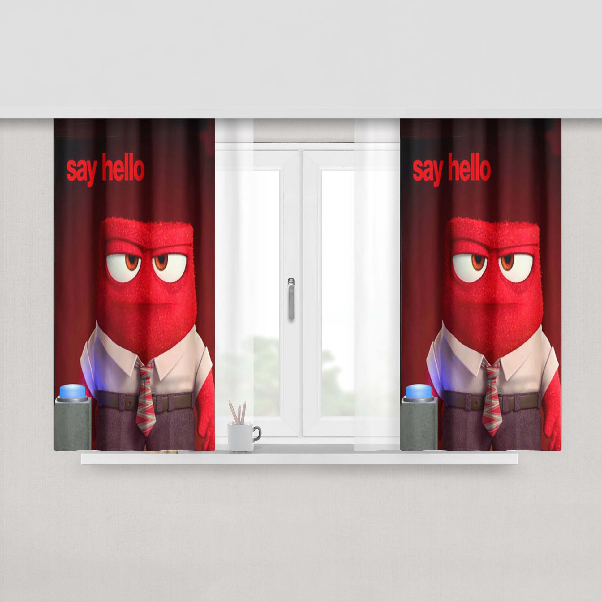Anger Landscape Peach Skin Window Curtains
