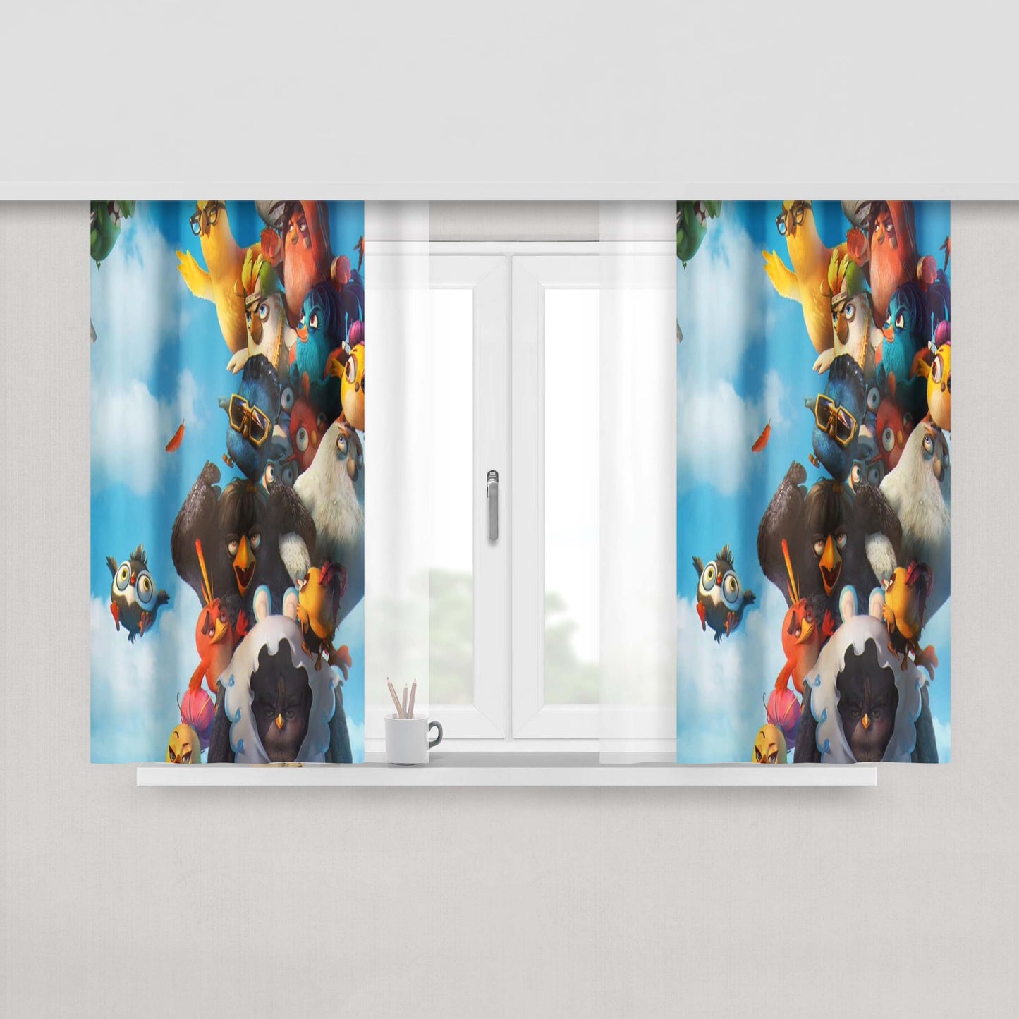 Angry Batman Red Skull Peach Skin Window Curtains