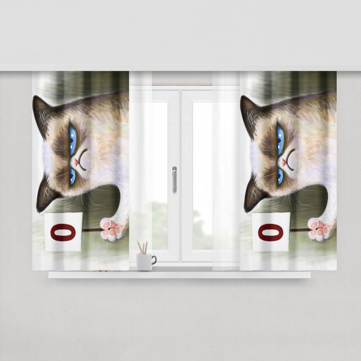 Angry Gorilla Planets Peach Skin Window Curtains