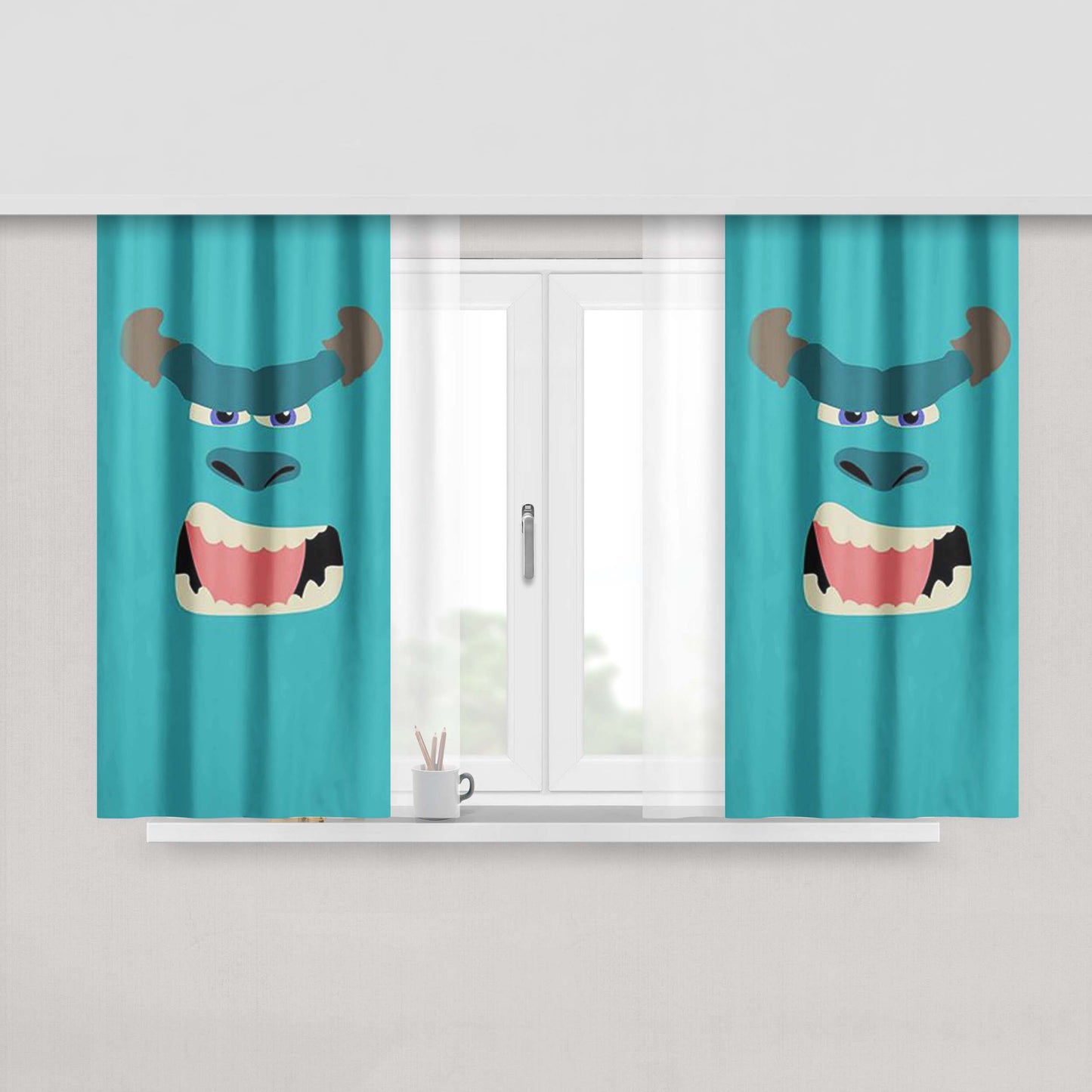 Angry Lucy Peach Skin Window Curtains