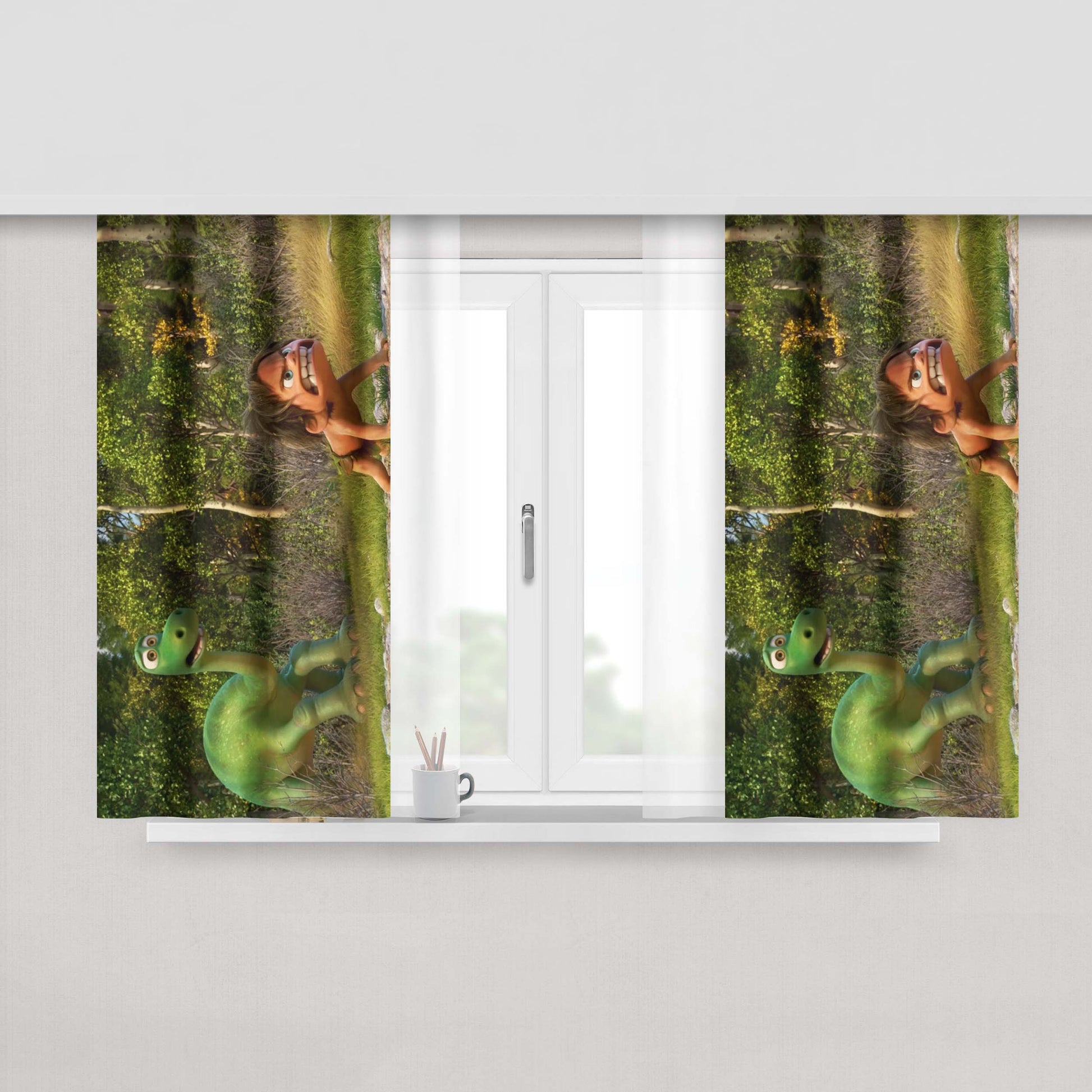 Angry Rottweiler Peach Skin Window Curtains