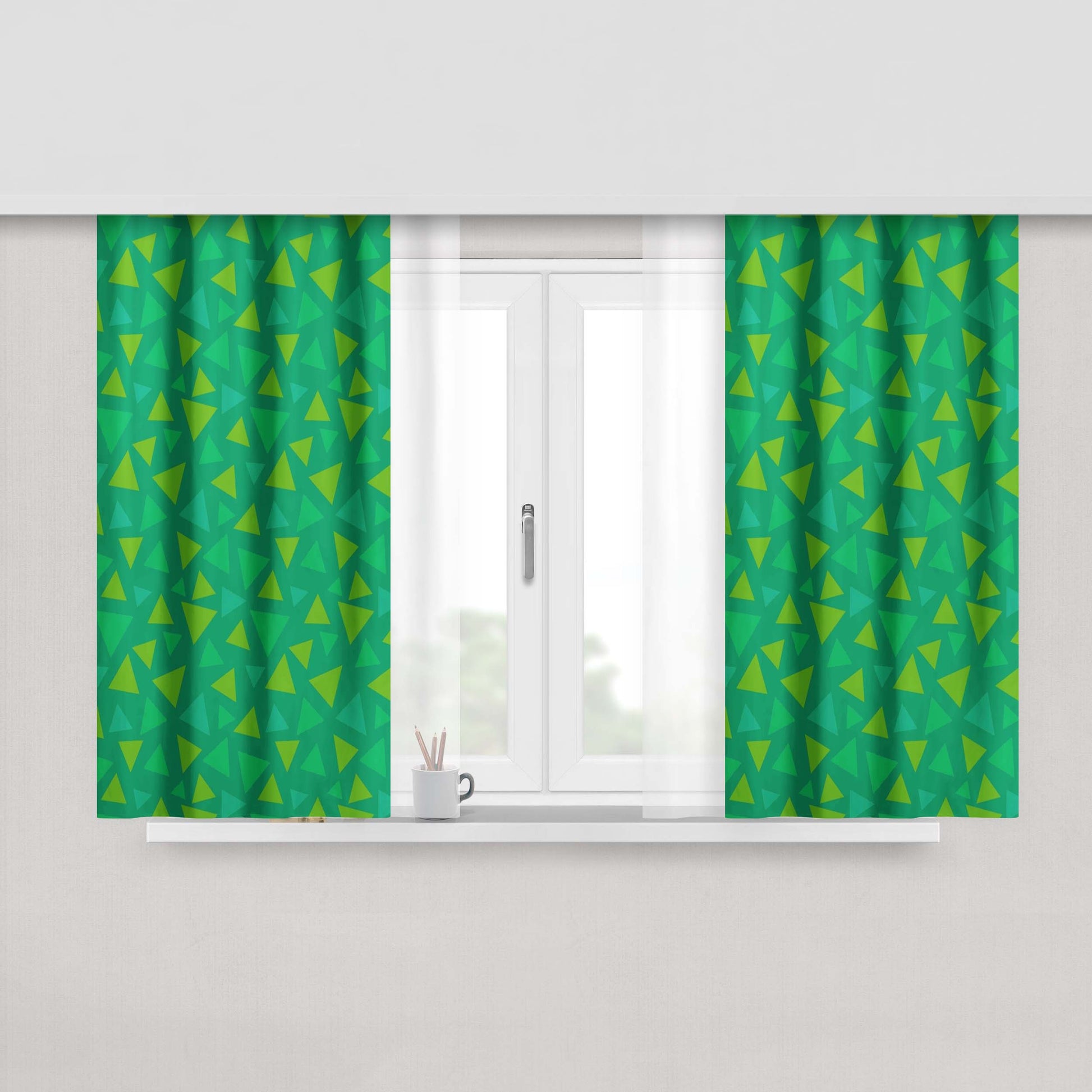 Animal Crossing Camp Wallpaper Peach Skin Window Curtains