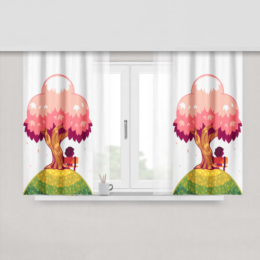 Animal Crossing New Horizons Logo Peach Skin Window Curtains
