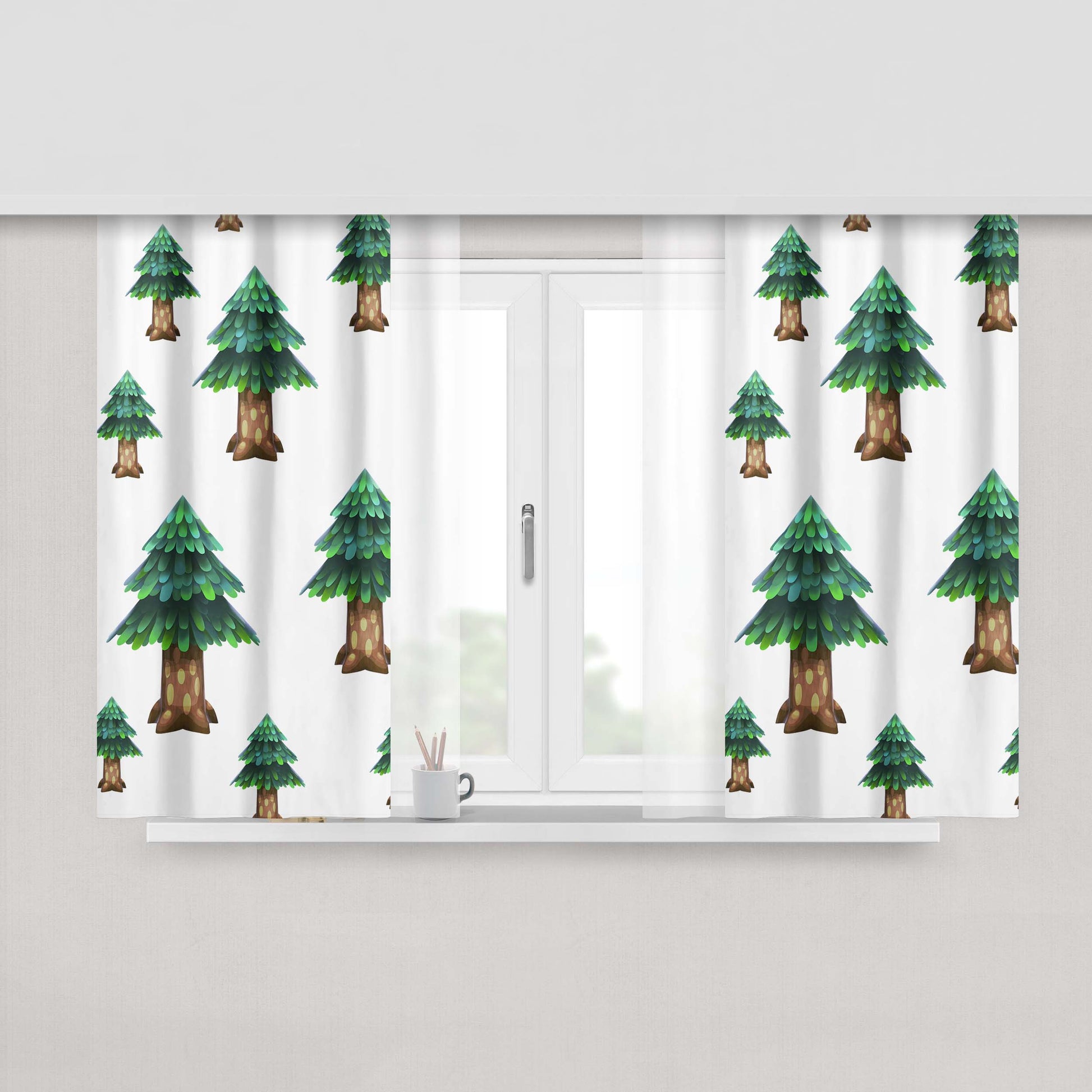 Animal Crossing Summer Seasons Peach Skin Window Curtains