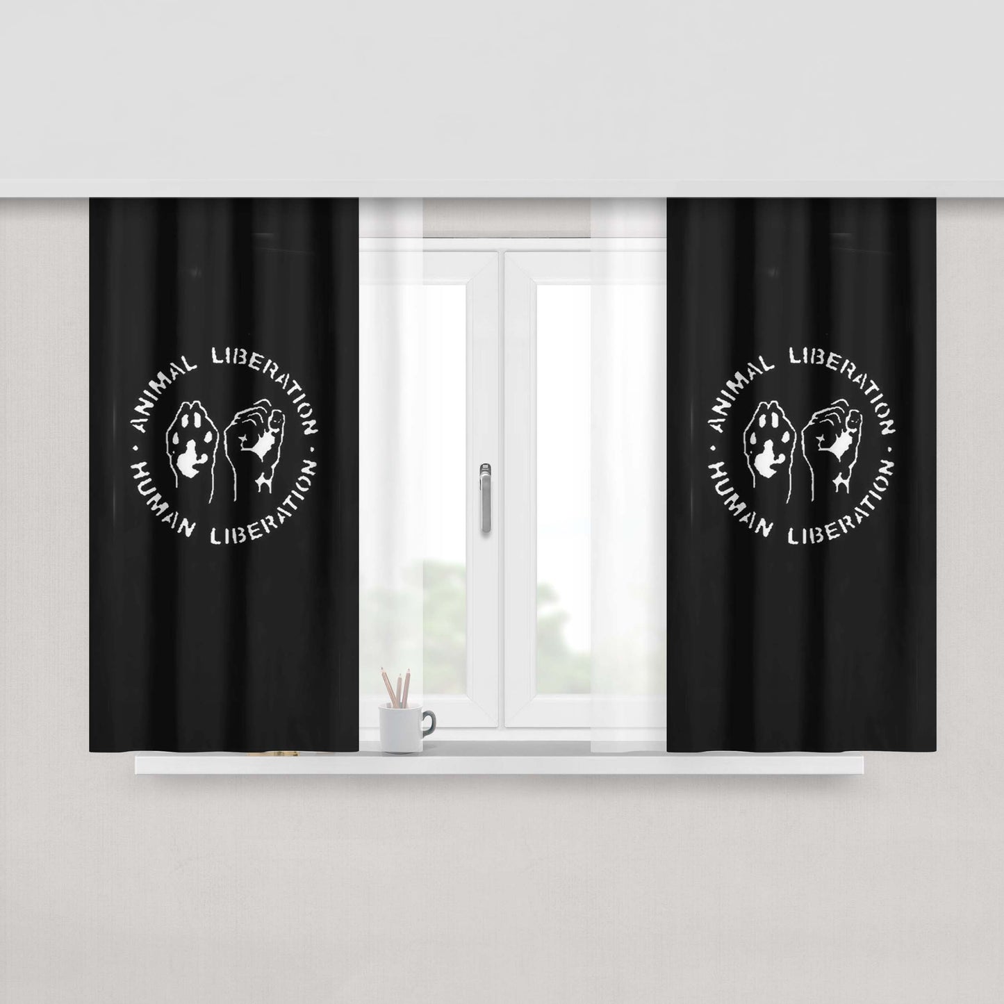 Animal Rights Vegan Peta Dog Lover Peach Skin Window Curtains