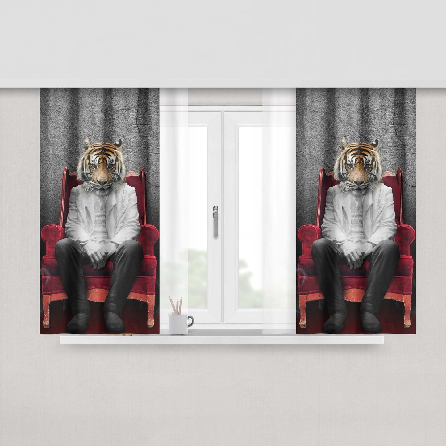 Animal Taxi Peach Skin Window Curtains