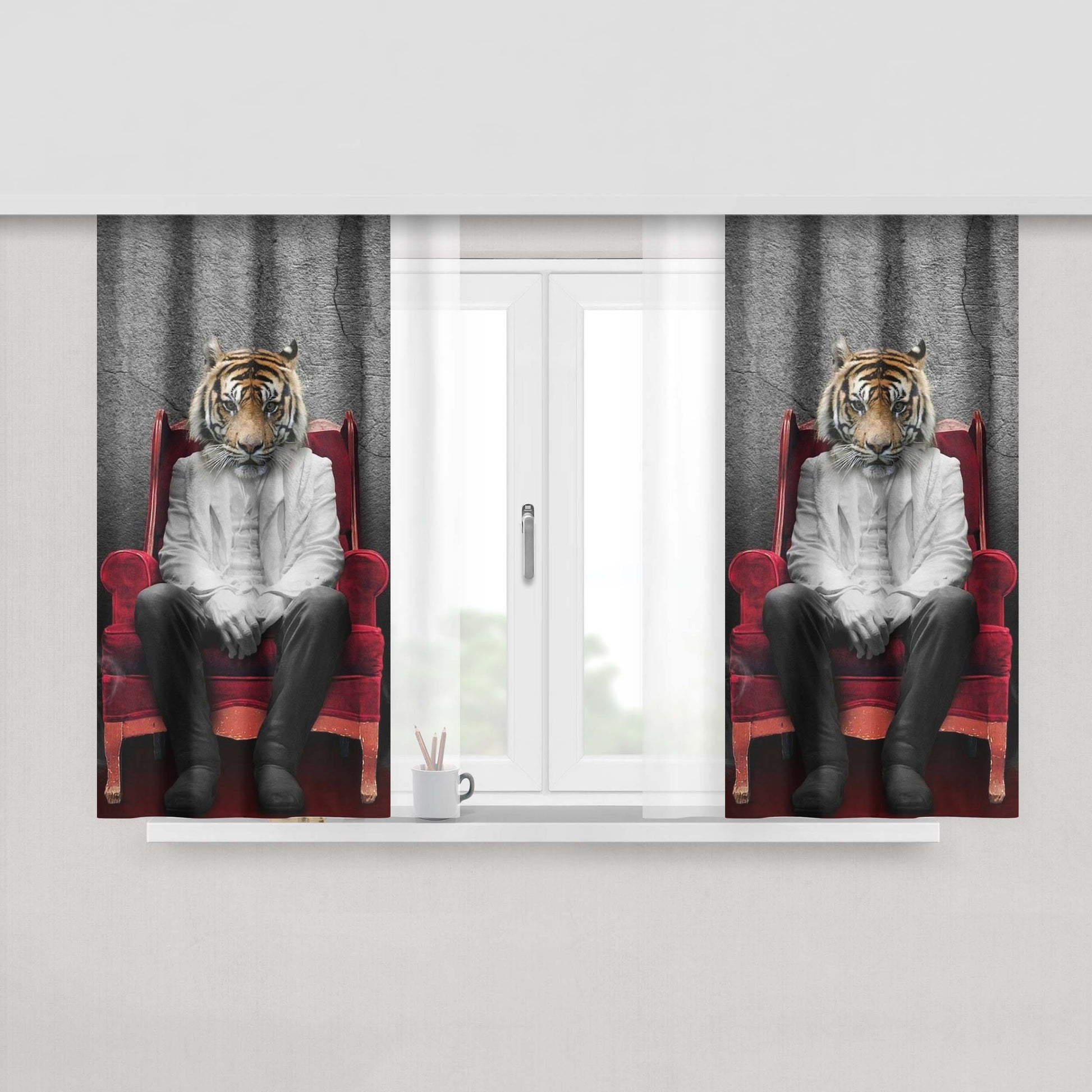 Animal Taxi Peach Skin Window Curtains