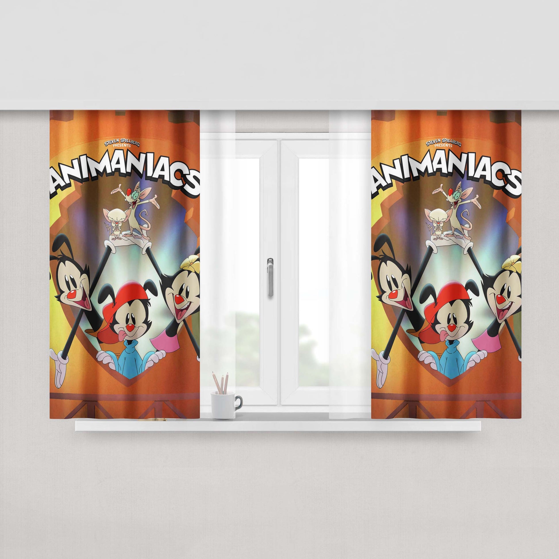 Animaniacs 90 Cartoon Logo Peach Skin Window Curtains