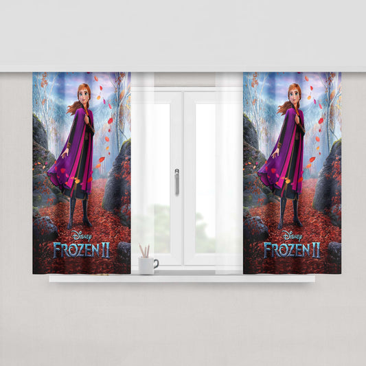 Anna And Elsa Kids Peach Skin Window Curtains