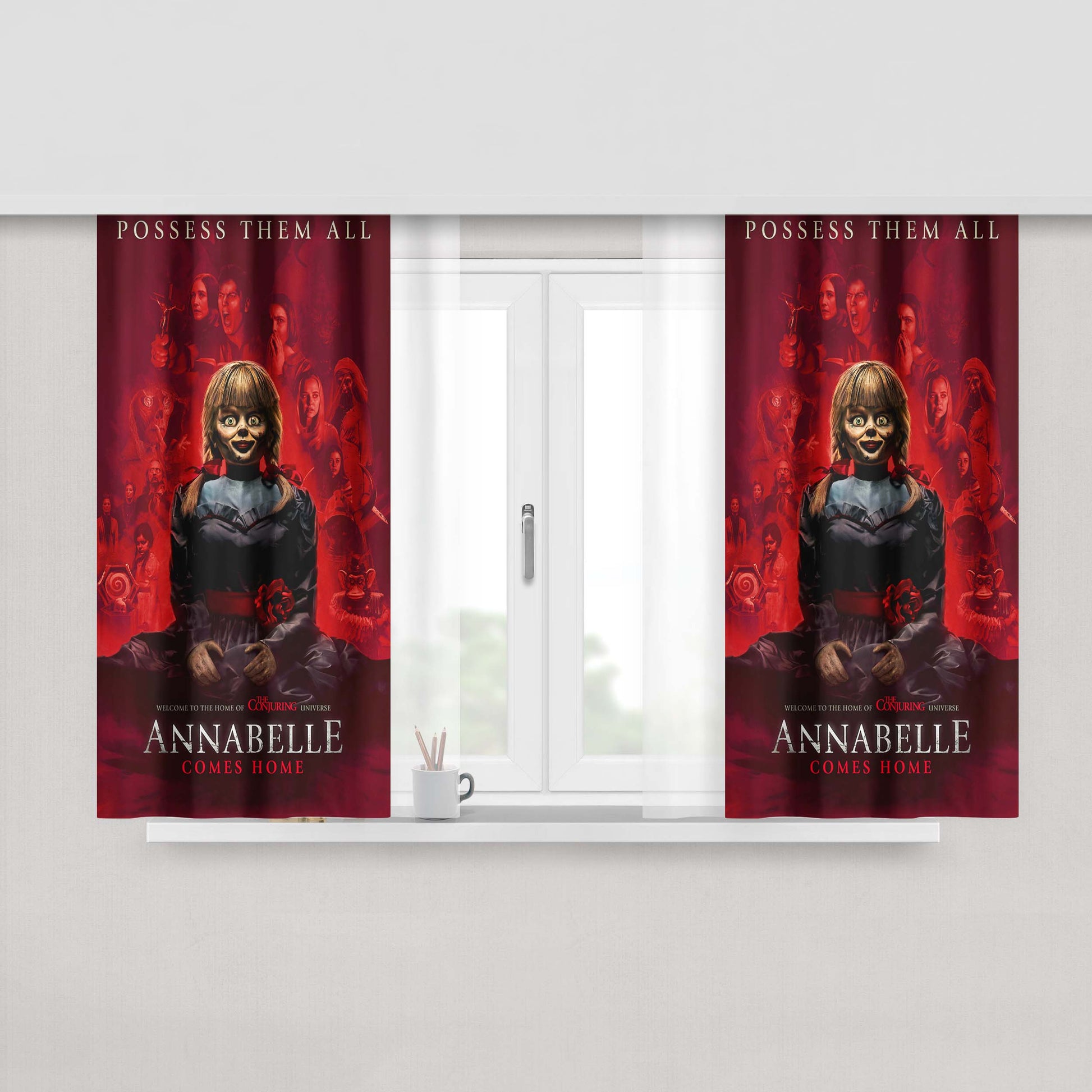 Annabelle Comes Home Doll Peach Skin Window Curtains