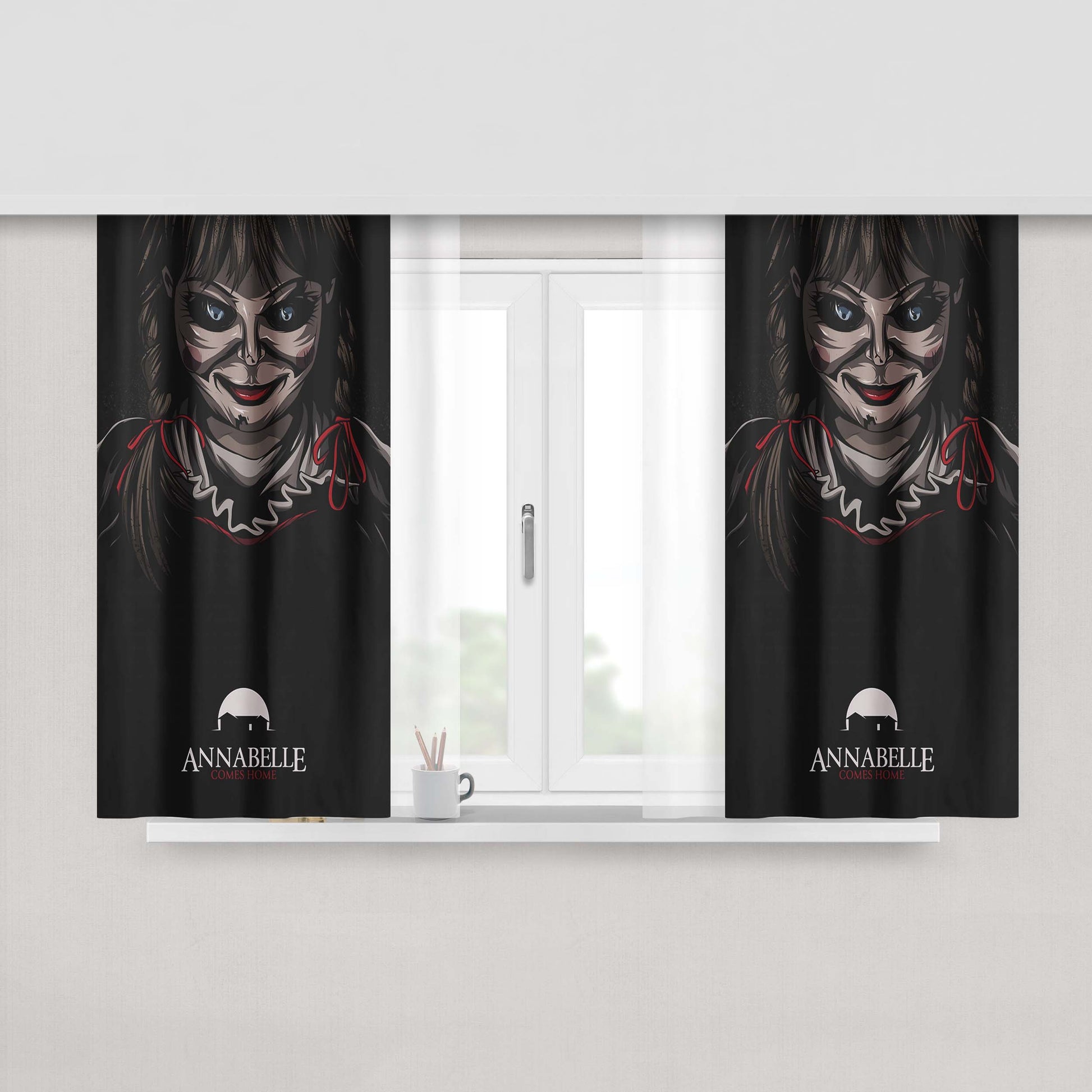 Annabelle Comes Home Poster Door Movie 2019 Peach Skin Window Curtains