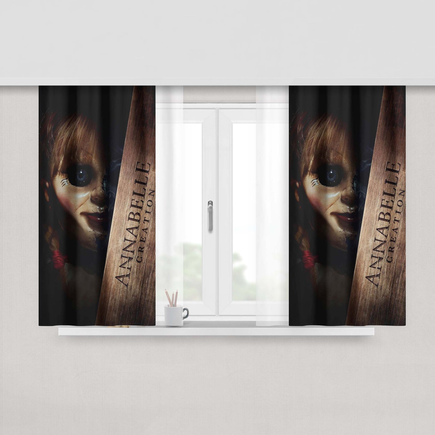 Annabelle Far From Home Peach Skin Window Curtains