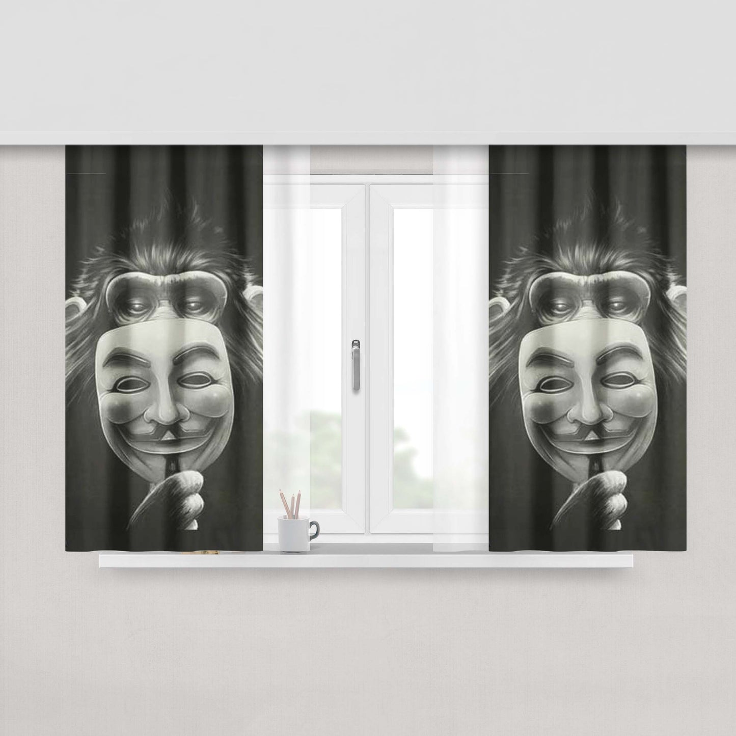 Anonymous Freedom Quote Peach Skin Window Curtains