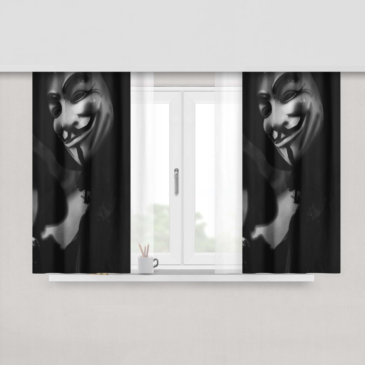 Anonymous Suit Peach Skin Window Curtains