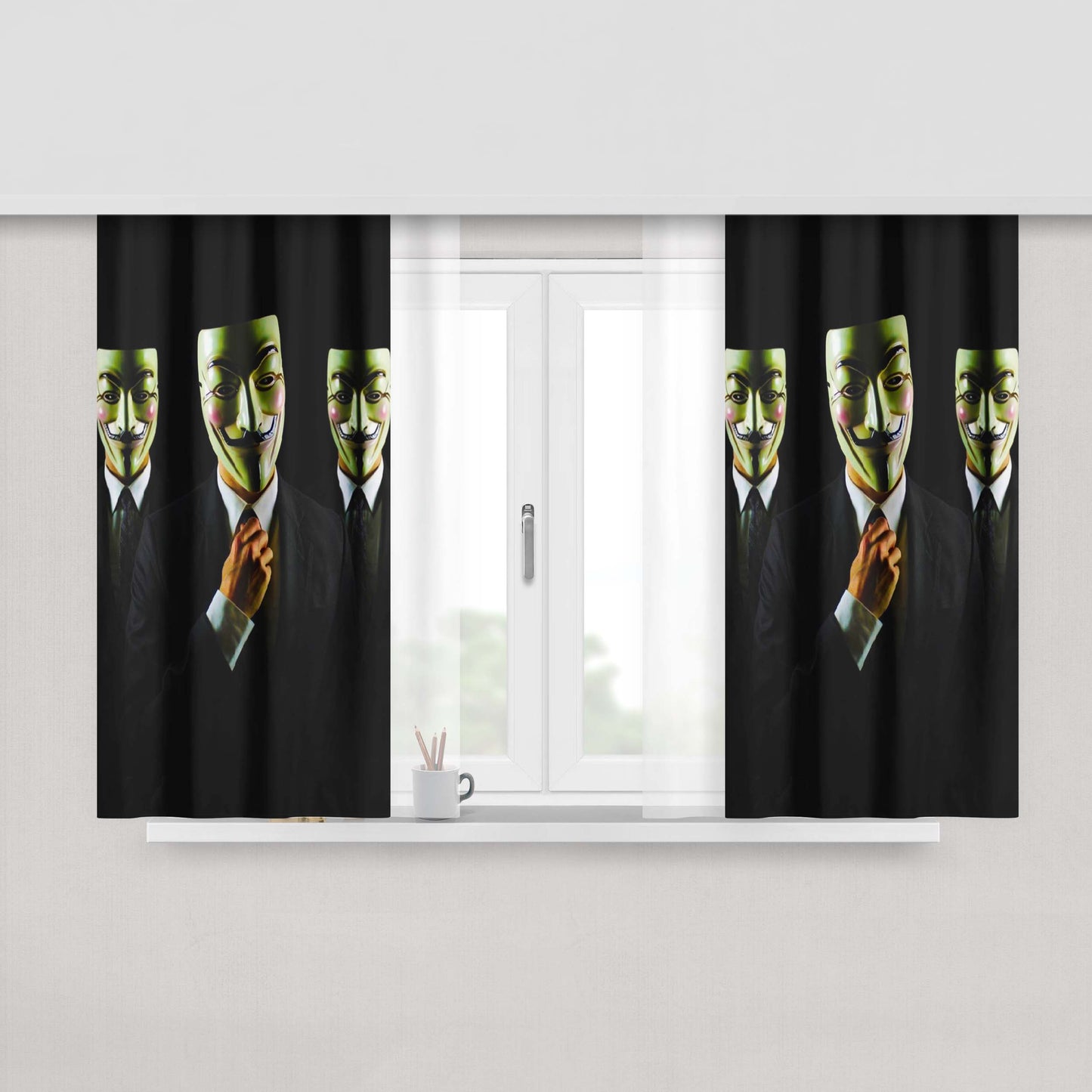 Anonymous Wallpaper Peach Skin Window Curtains