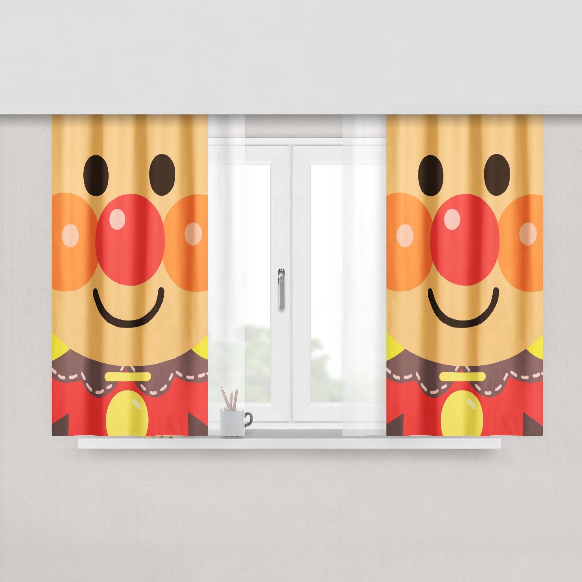 Anpanman Japanese Cartoon Peach Skin Window Curtains
