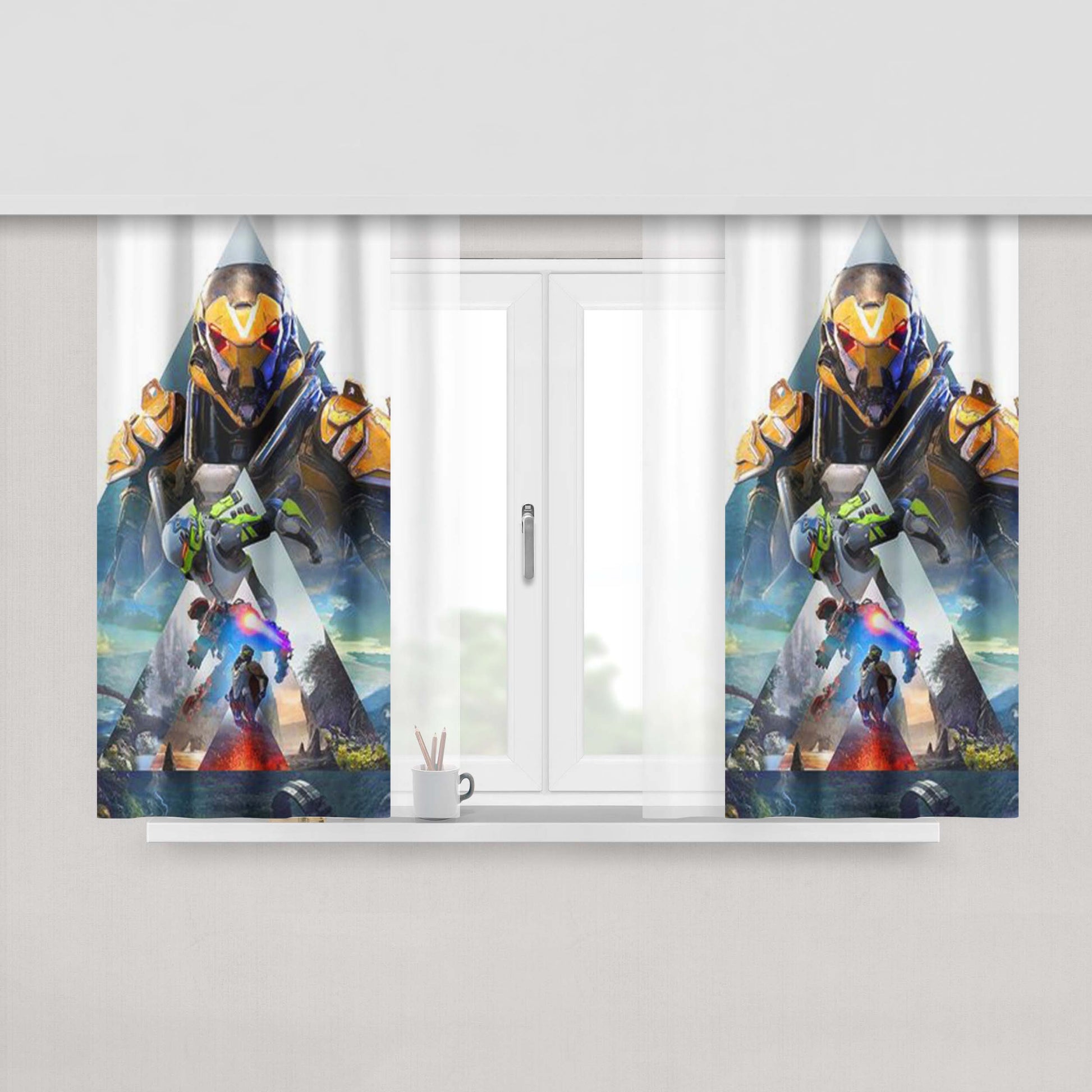Anthem Games Four Characters Peach Skin Window Curtains