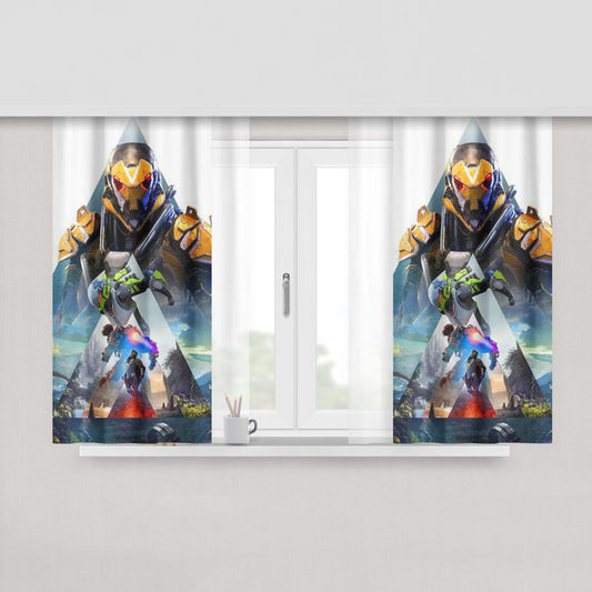 Anthem Games Four Characters Peach Skin Window Curtains