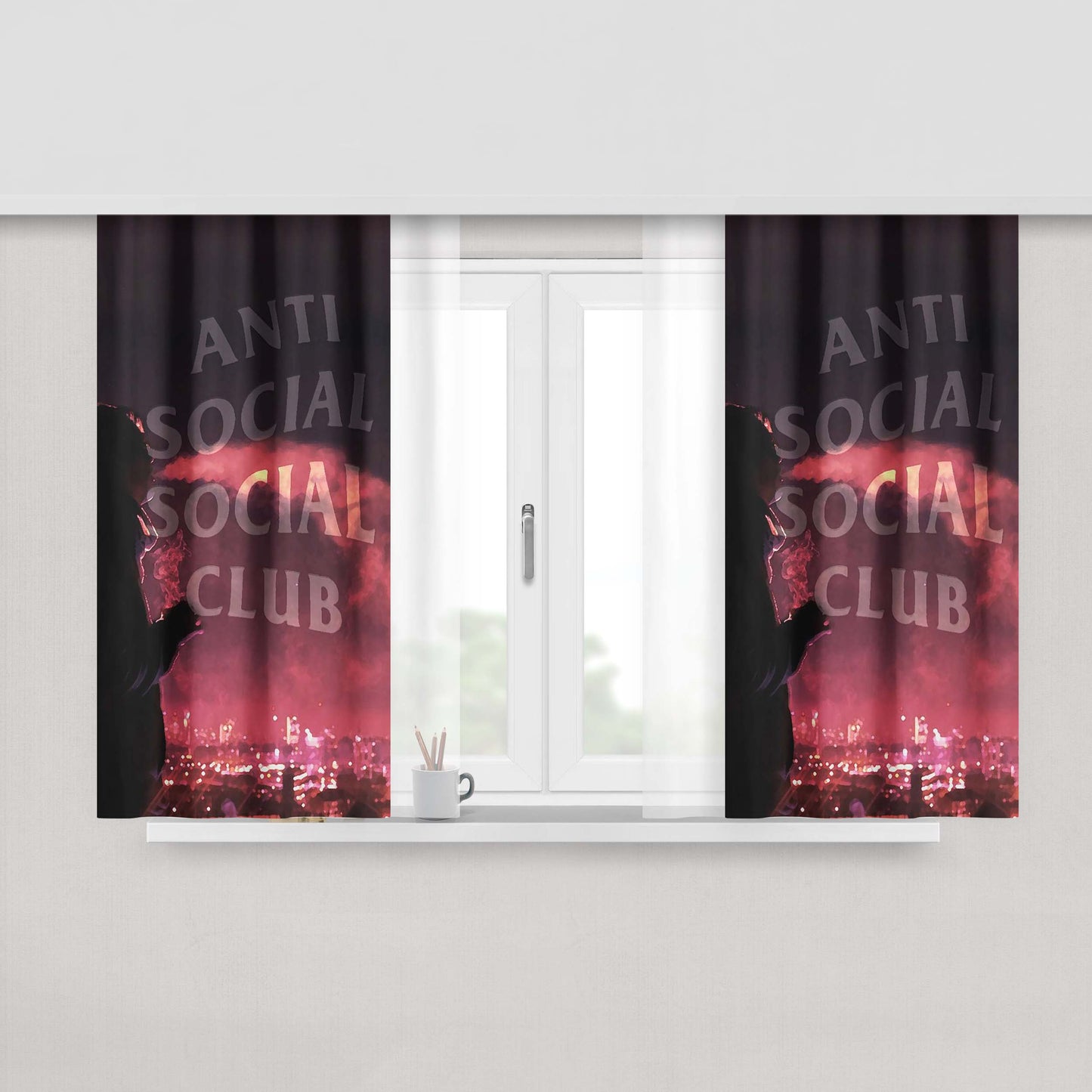 Anti Possession On Wood Peach Skin Window Curtains