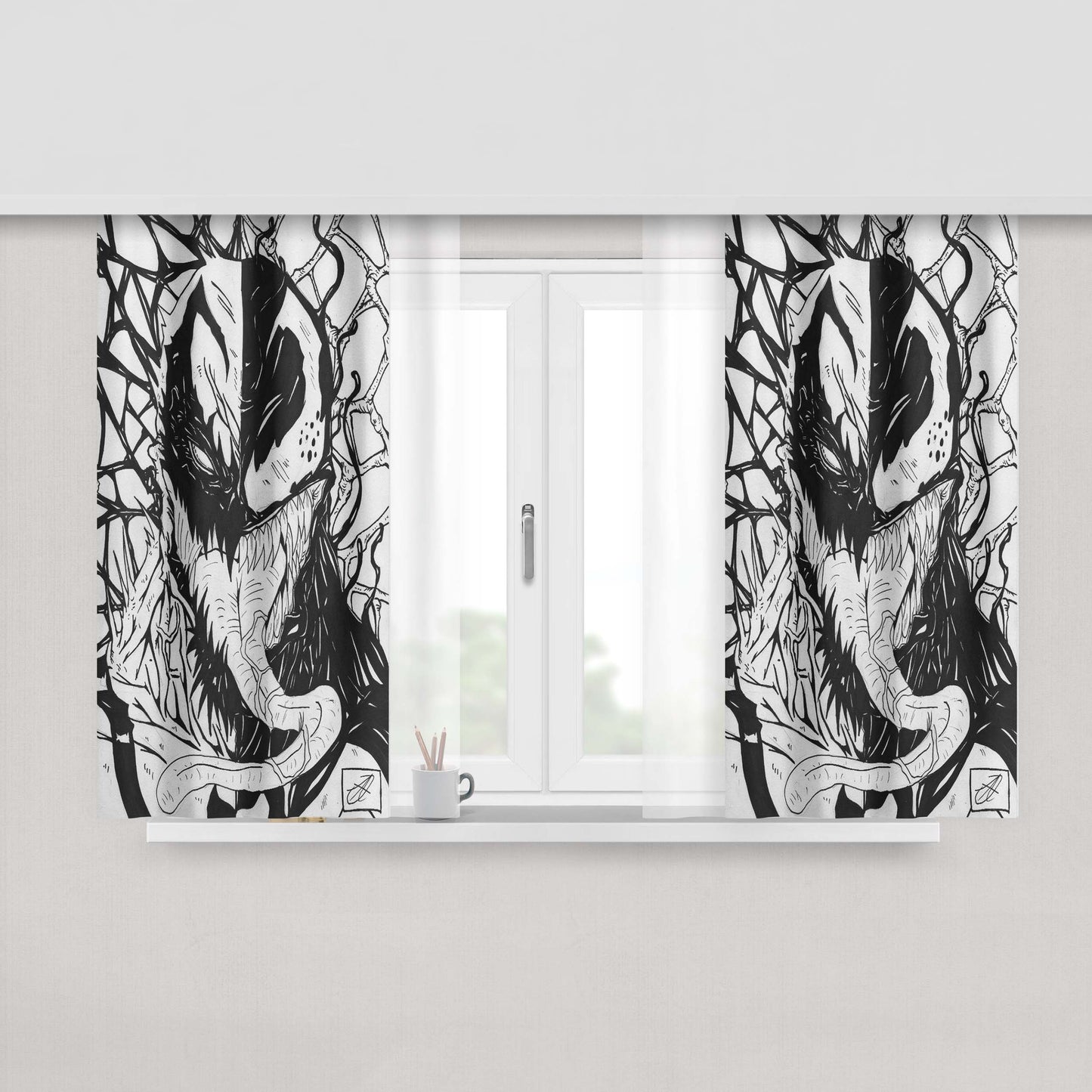Anti Sosial Sosial Club Pink Peach Skin Window Curtains