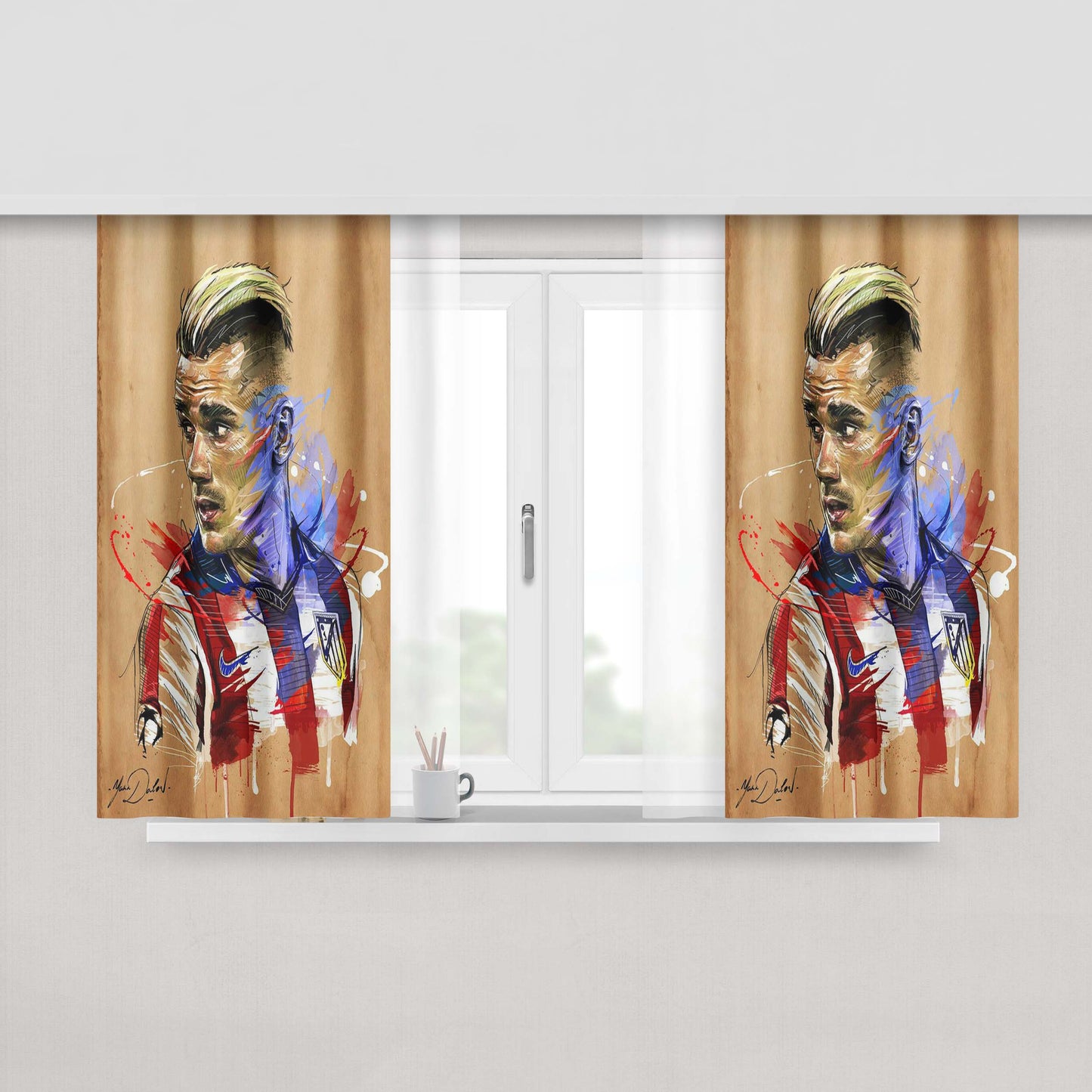 Antonio Brown Raiders Peach Skin Window Curtains