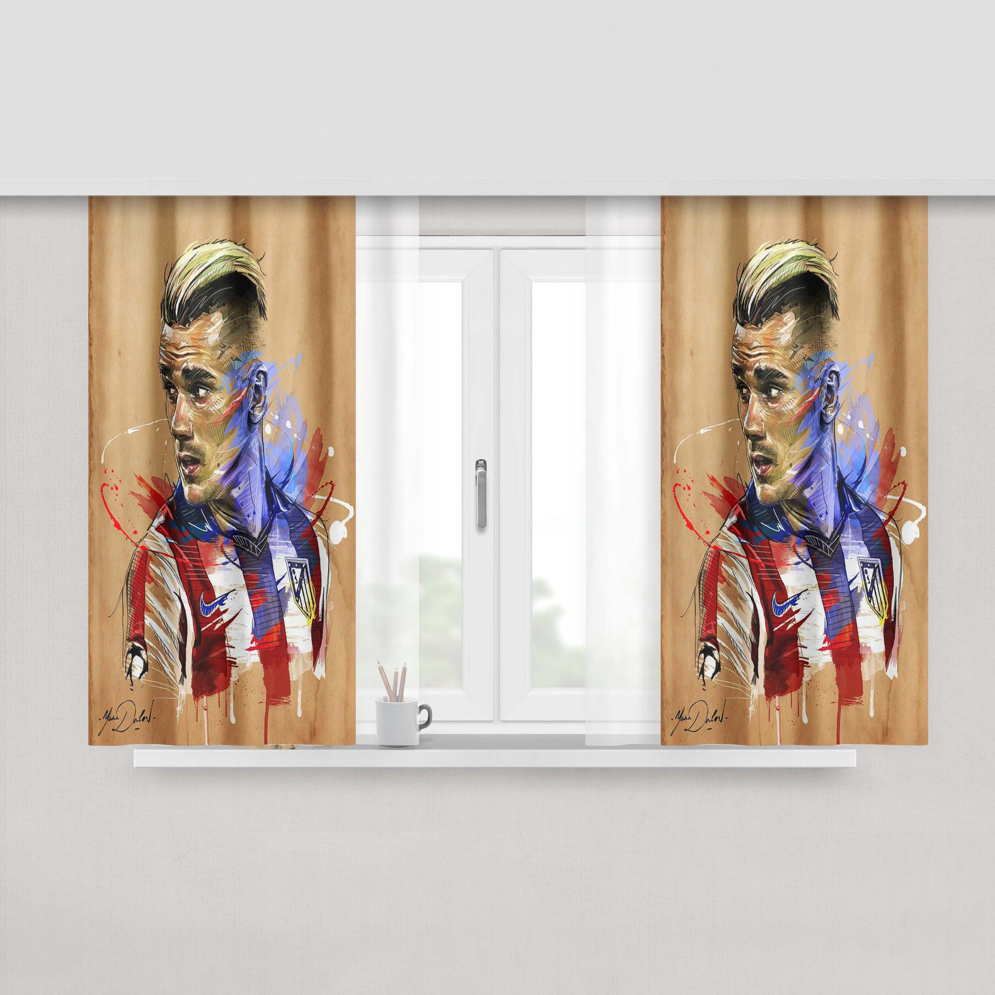 Antonio Brown Raiders Peach Skin Window Curtains
