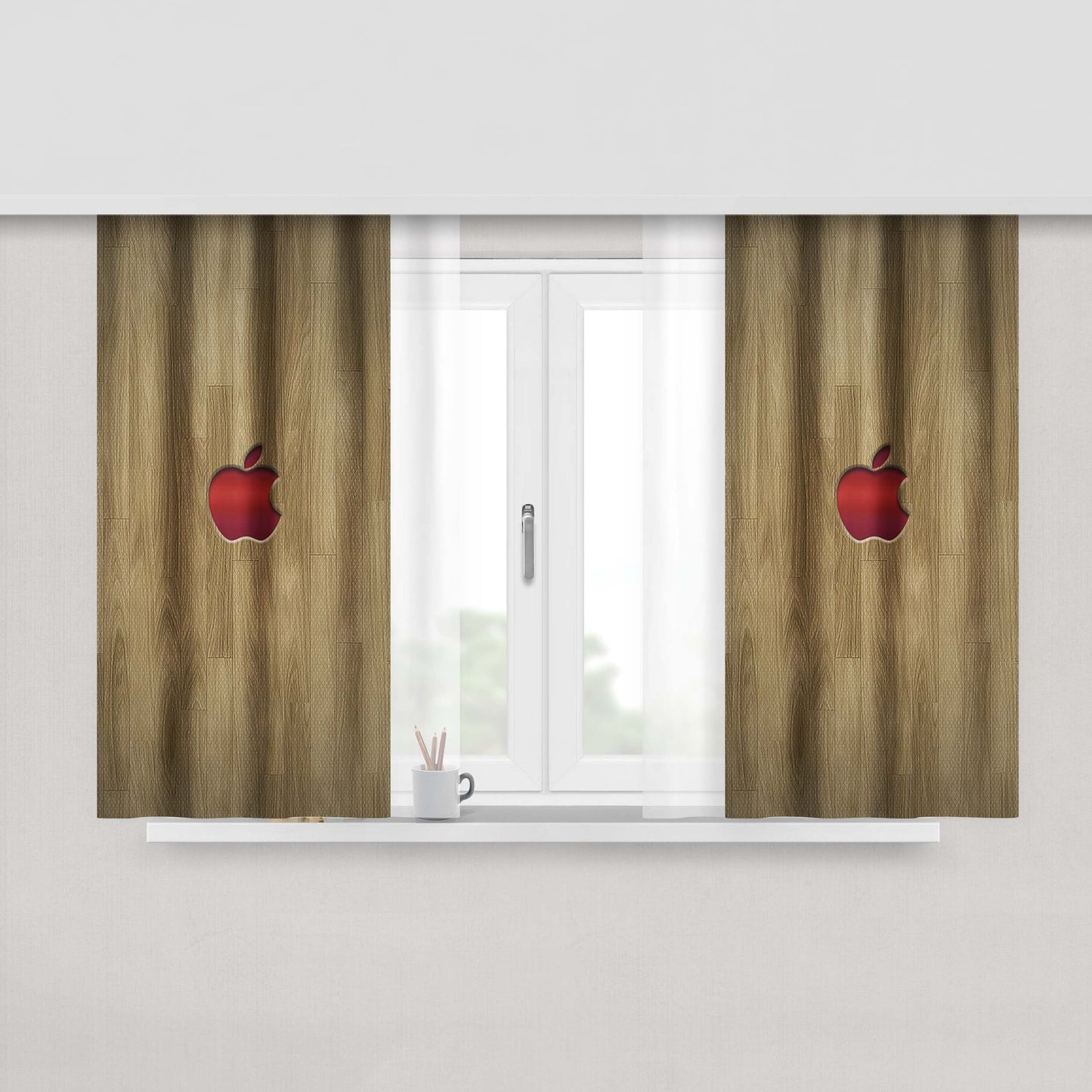 Apple Doof Peach Skin Window Curtains