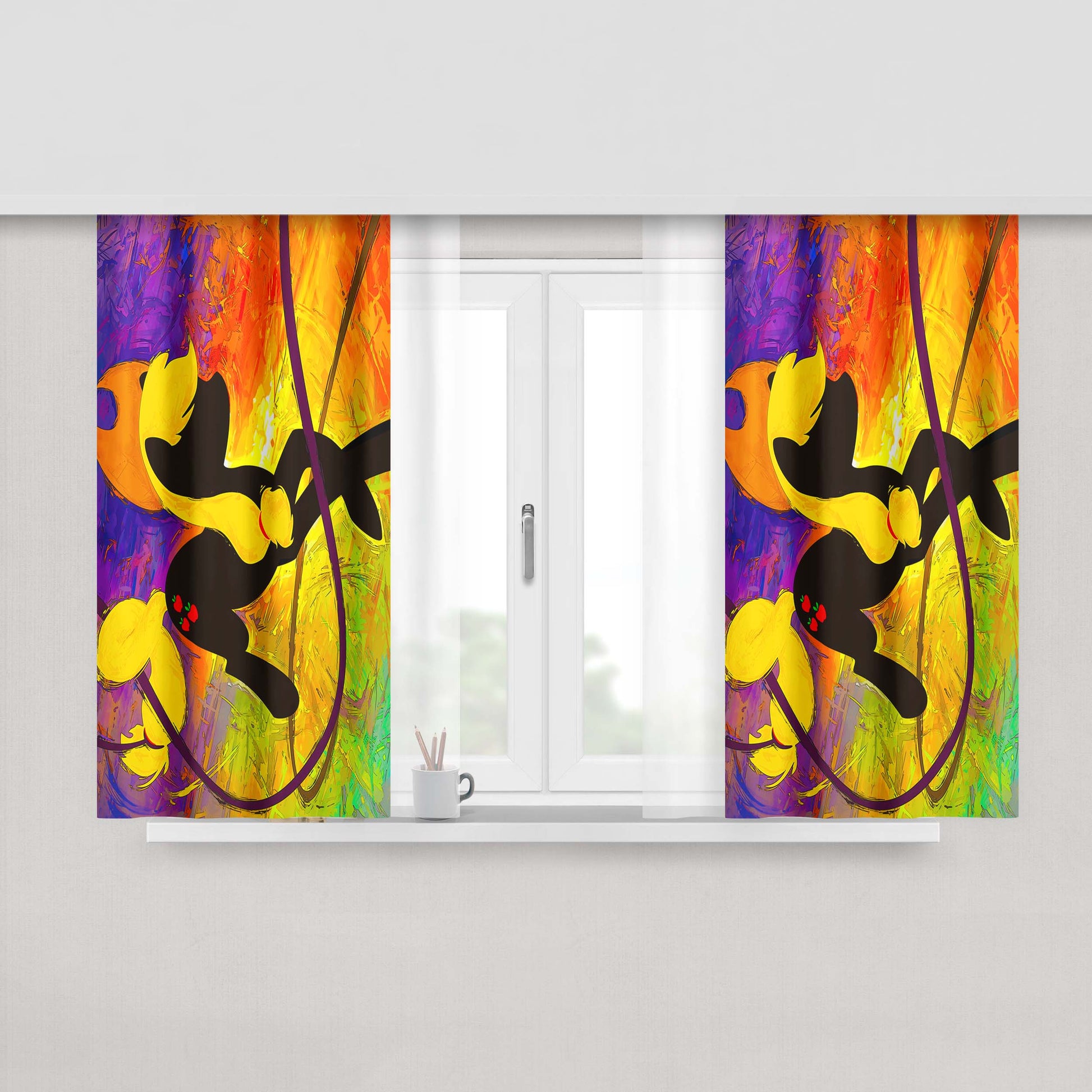 Applejack Strawberry Peach Skin Window Curtains
