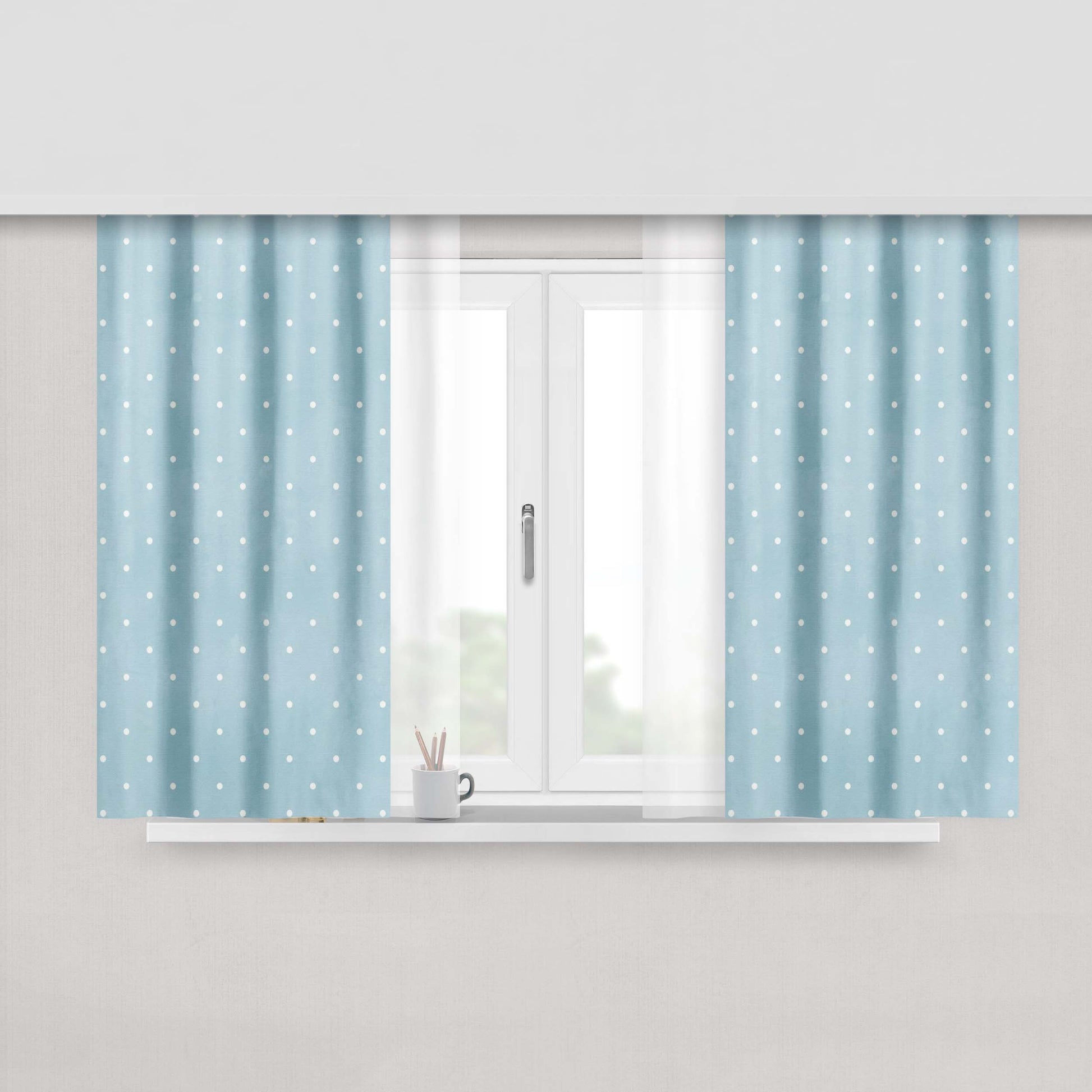 Aqua Bubble Peach Skin Window Curtains