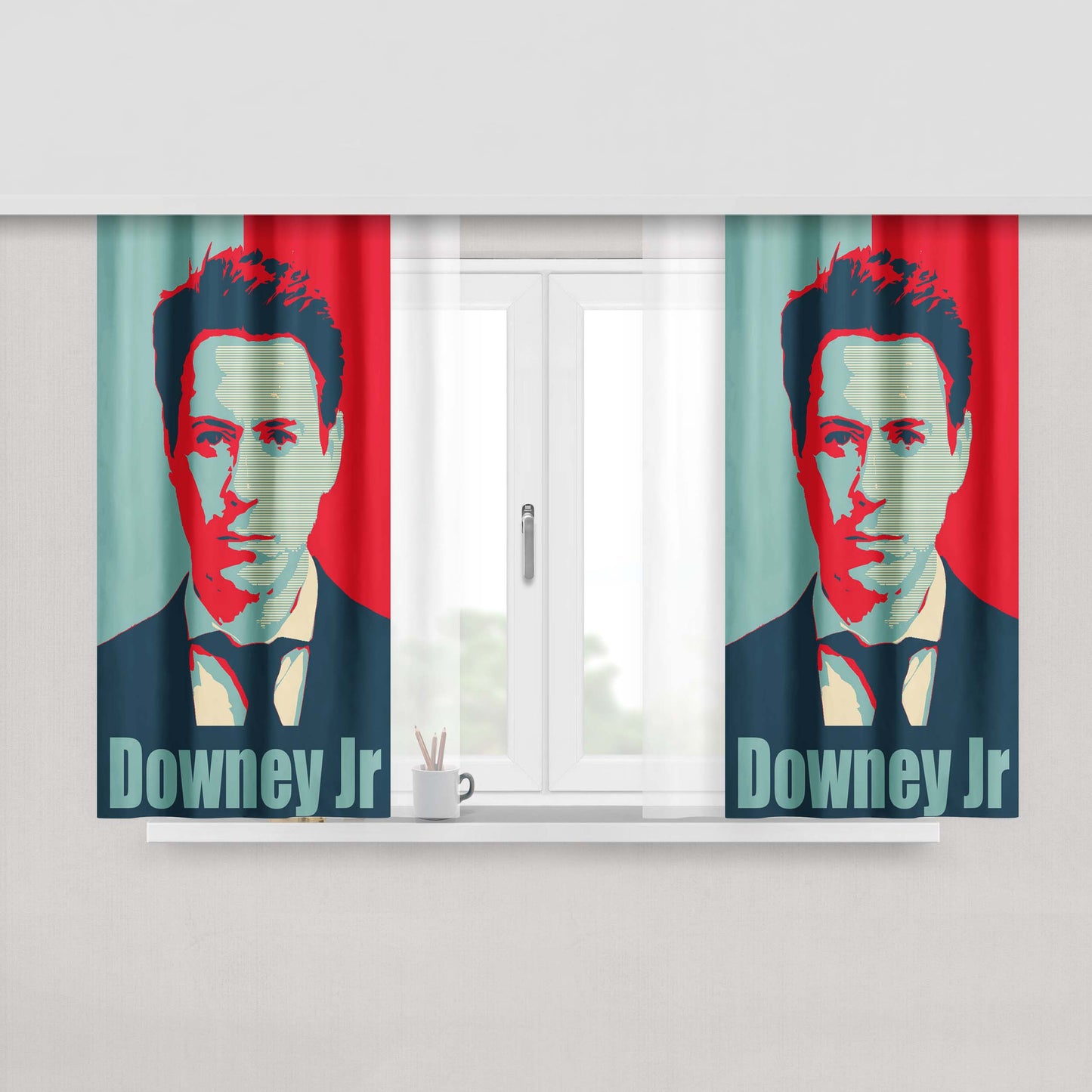 Architectur Stark Iron Man Peach Skin Window Curtains