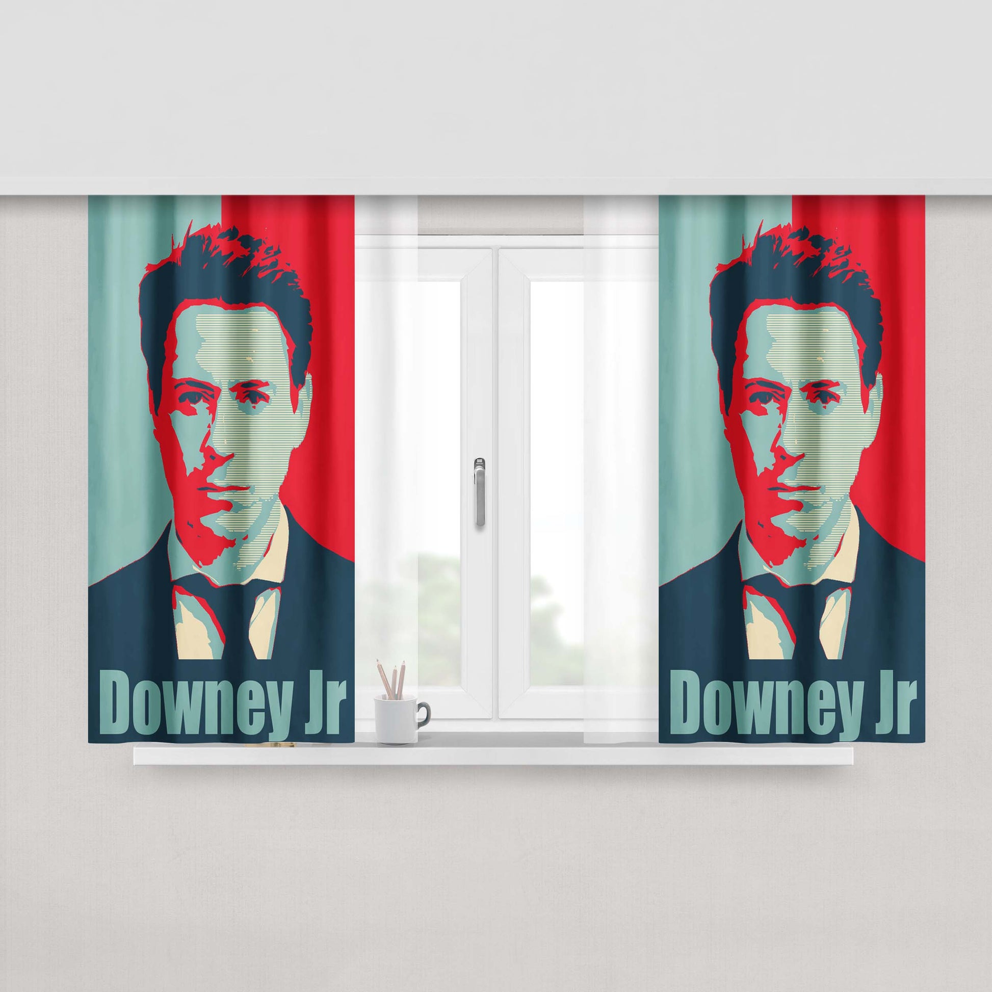 Architectur Stark Iron Man Peach Skin Window Curtains