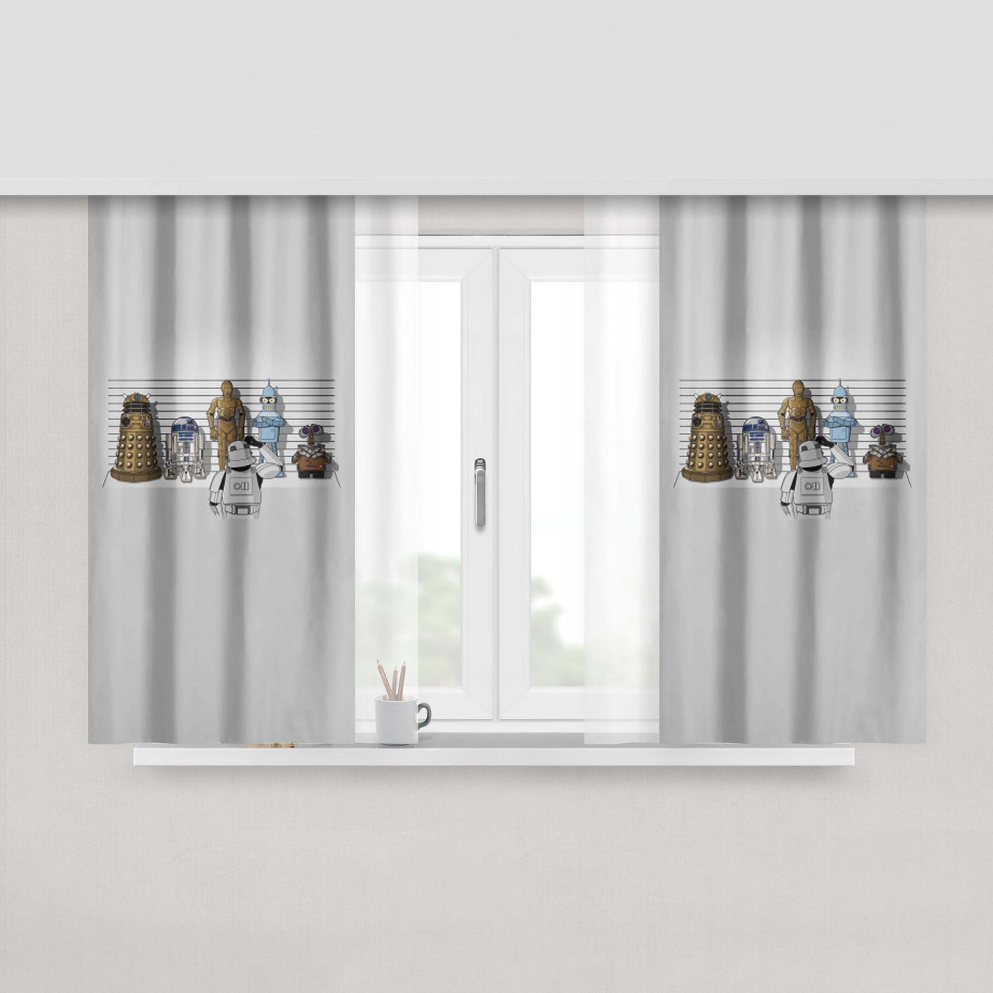 Are These The Droids You'Re Looking Peach Skin Window Curtains