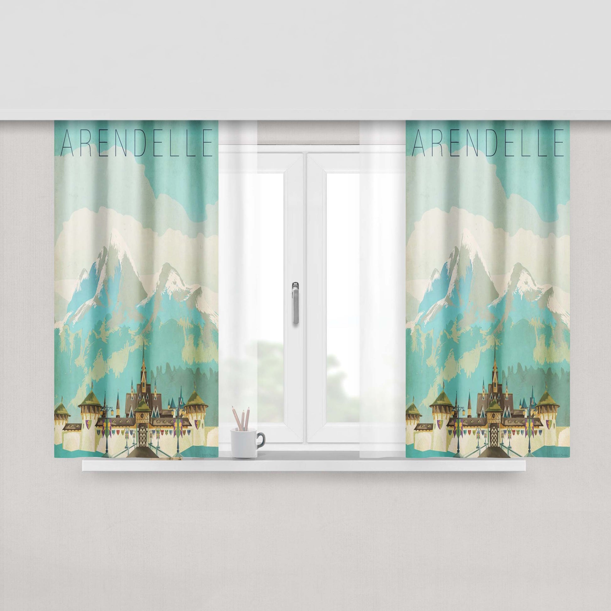 Arendelle Art Peach Skin Window Curtains
