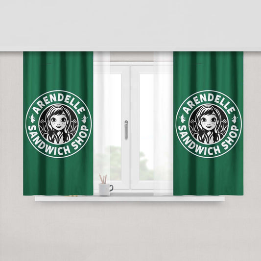 Arendelle Sandwich Shop Peach Skin Window Curtains