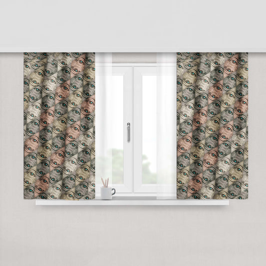 Argyle Money Peach Skin Window Curtains