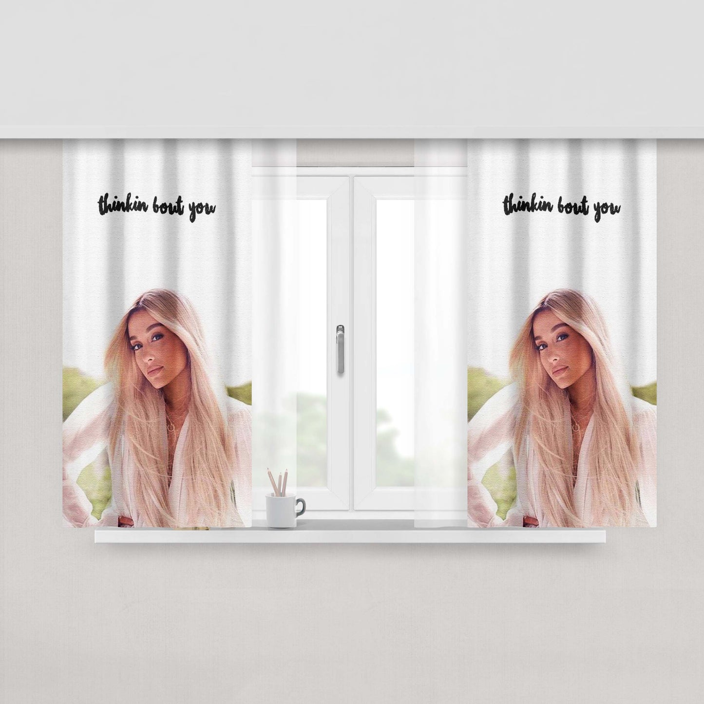 Ariana Granda Thinkin Bout You Peach Skin Window Curtains