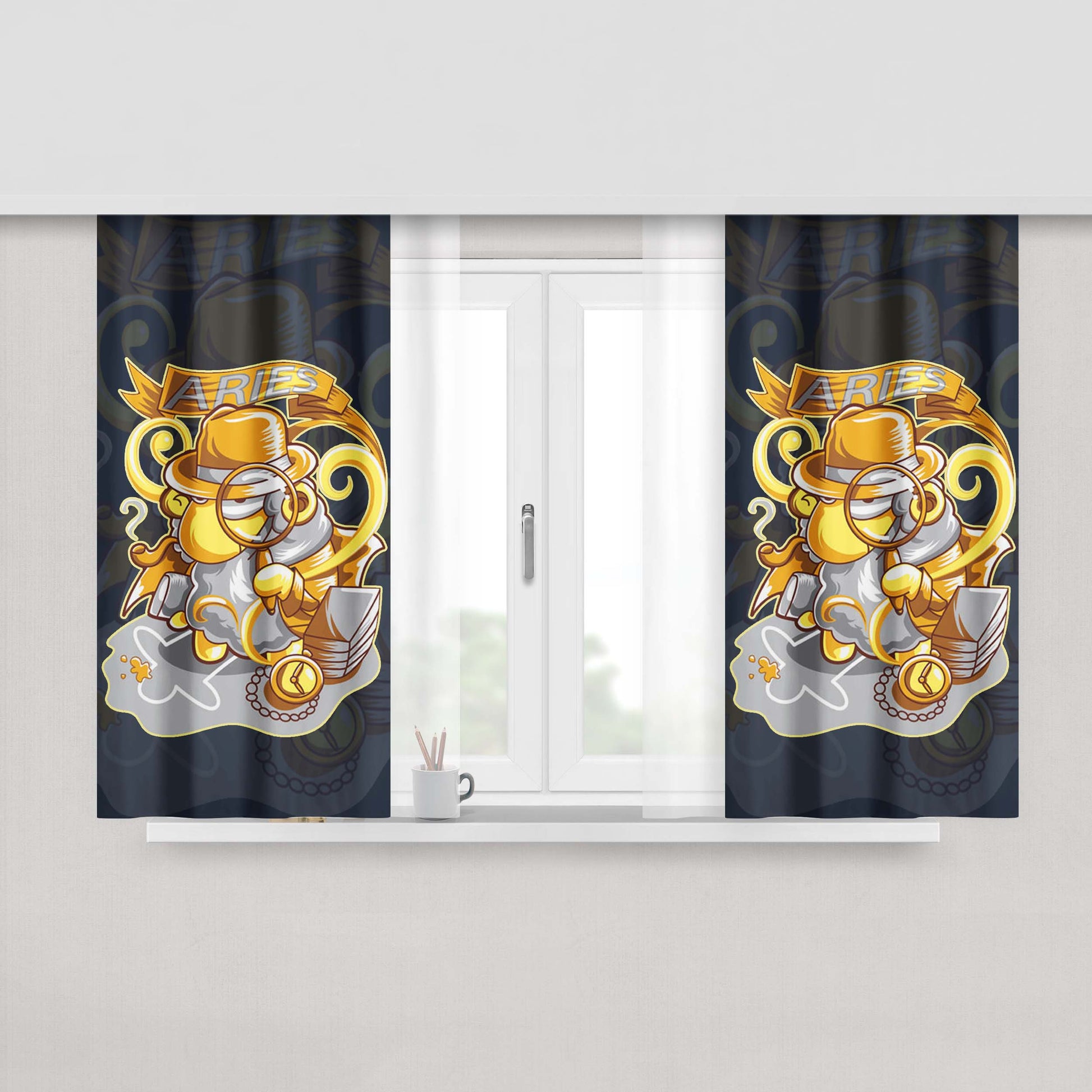 Aries Peach Skin Window Curtains
